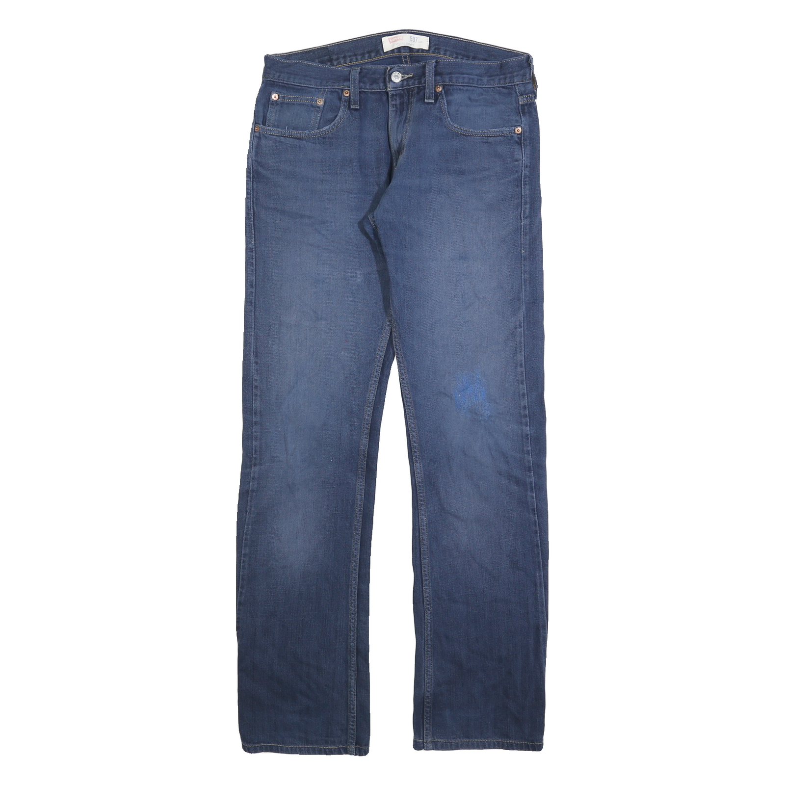 LEVI'S 507 Mens Slim Blue Denim Medium W32 L34 Slim Fit Jeans Zip Closure Refurbished - N/A refurbished available on Cerqular