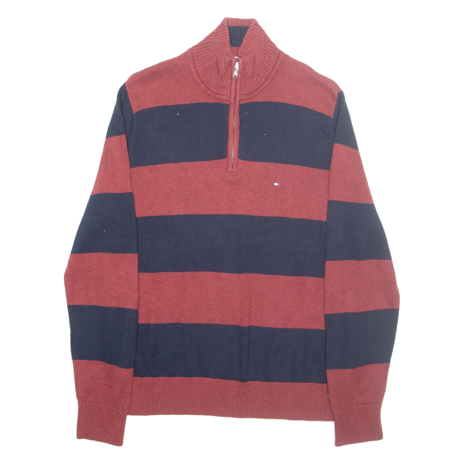 Buy TOMMY HILFIGER Mens Patterned Jumper Red Striped 1/4 Zip Tight Knit S Refurbished - $40.29 TOMMY HILFIGER Mens Patterned Jumper Red Striped 1/4 Zip Tight Knit S Refurbished - N/A refurbished available on Cerqular