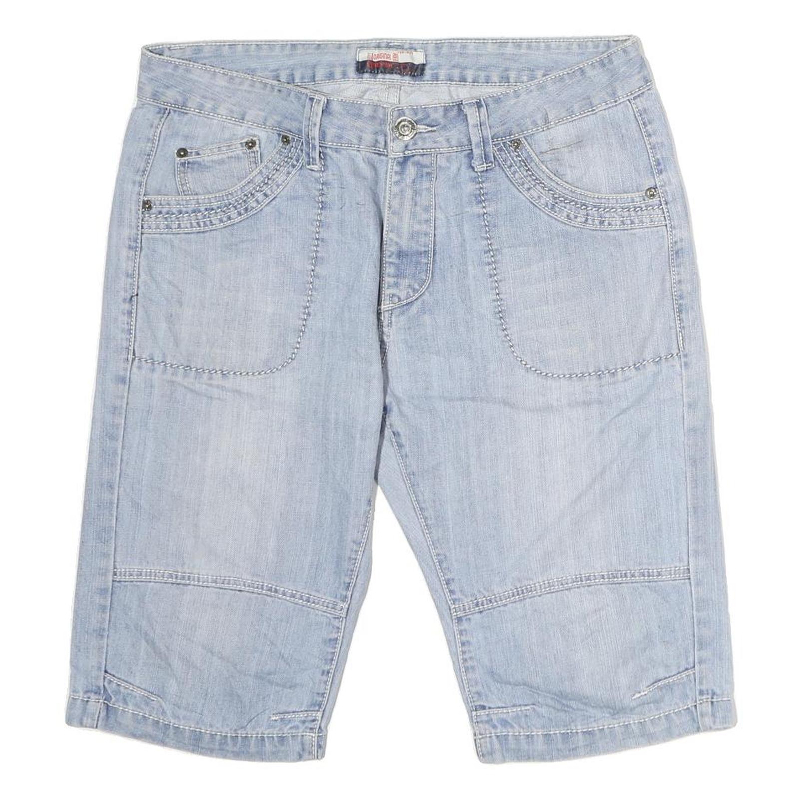 TALK TWO Mens Shorts Blue Casual Plain M W36 Slim Fit Cotton Summer Refurbished - N/A refurbished available on Cerqular