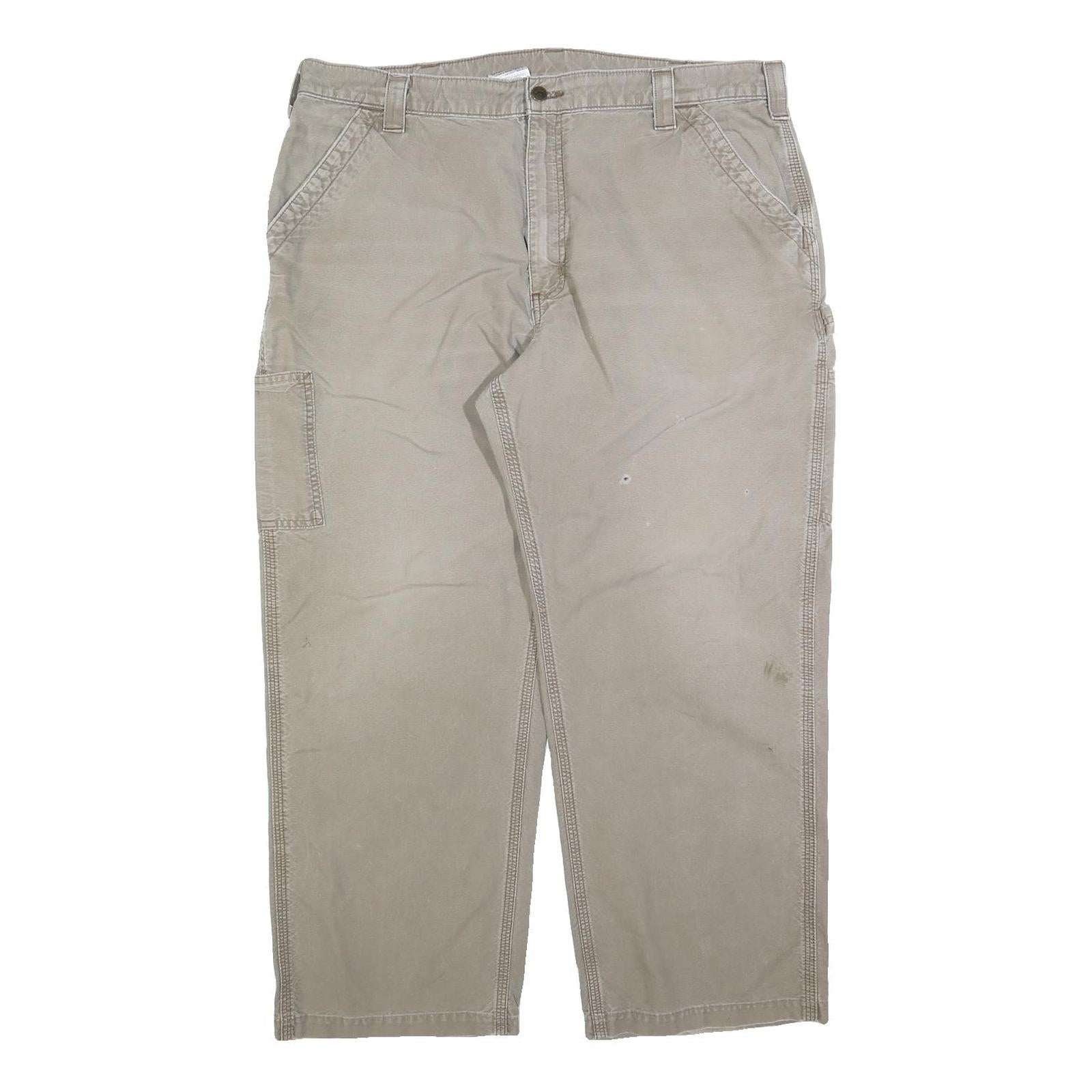 CARHARTT Mens Cotton Blend Beige Loose Straight Trousers W40 L30 Utility Refurbished - N/A refurbished available on Cerqular