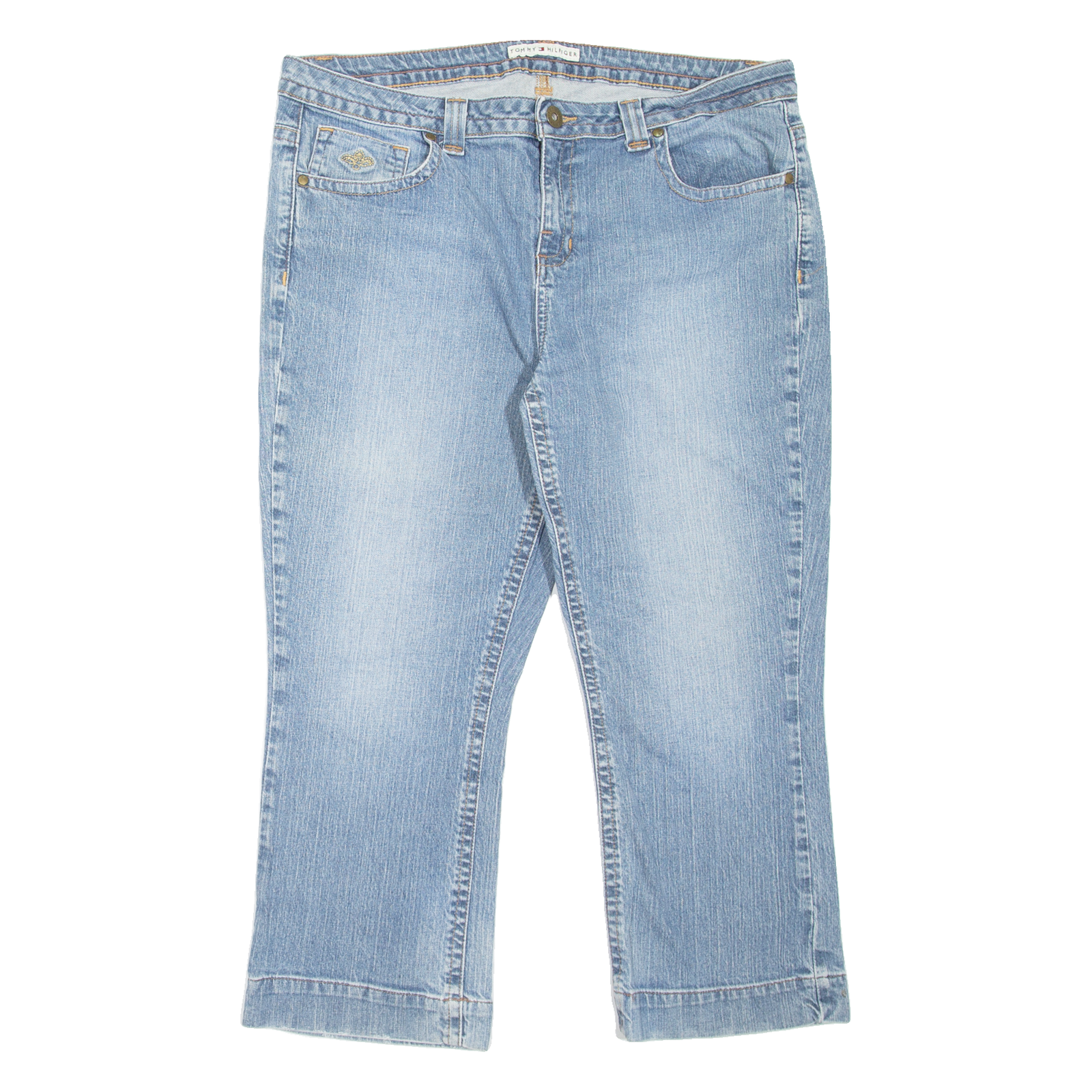 TOMMY HILFIGER Cropped Womens Jeans Blue Regular Straight Stone Wash W36 L23 Refurbished - N/A refurbished available on Cerqular