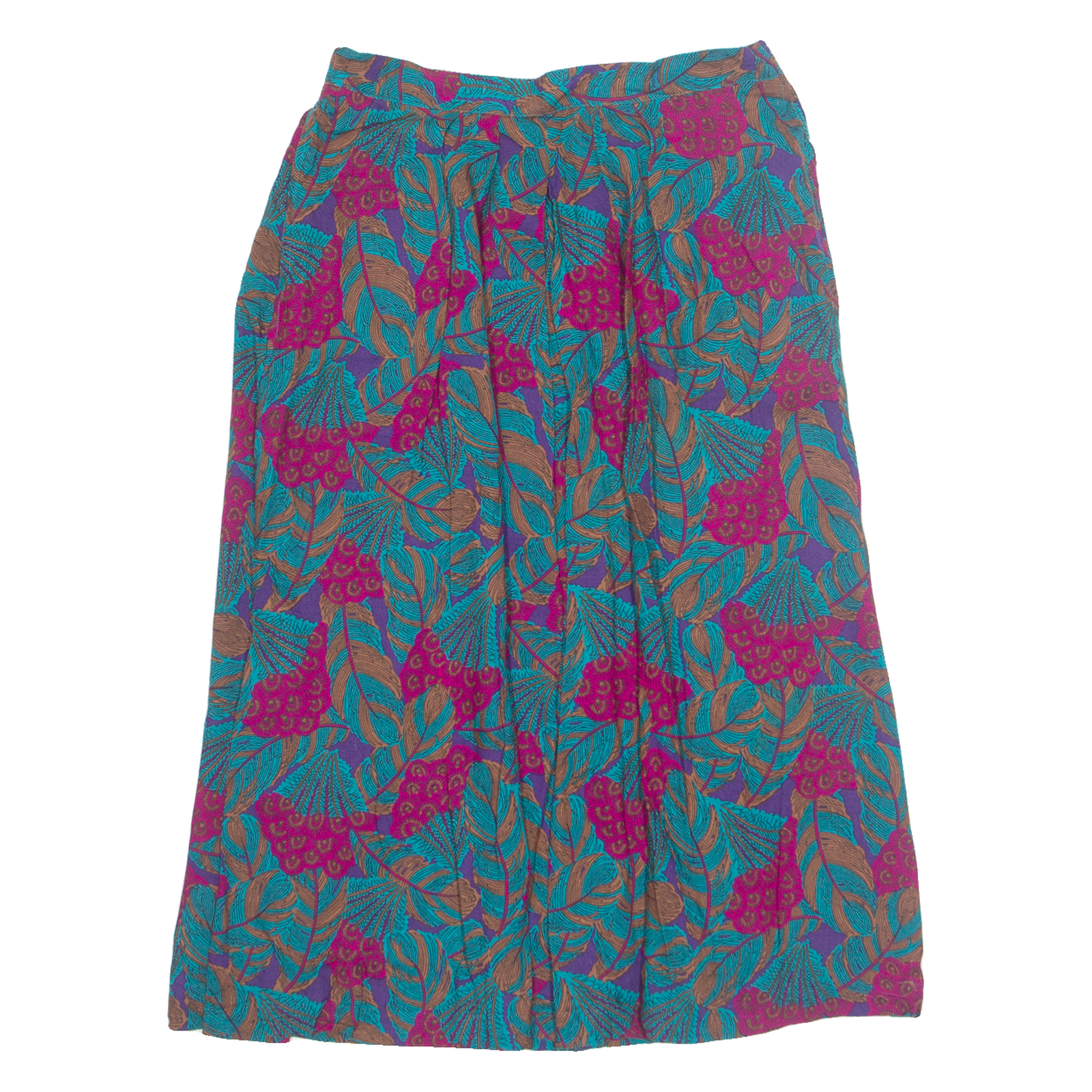 Womens A-Line Skirt Blue Midi 90s Floral M Refurbished - N/A refurbished available on Cerqular