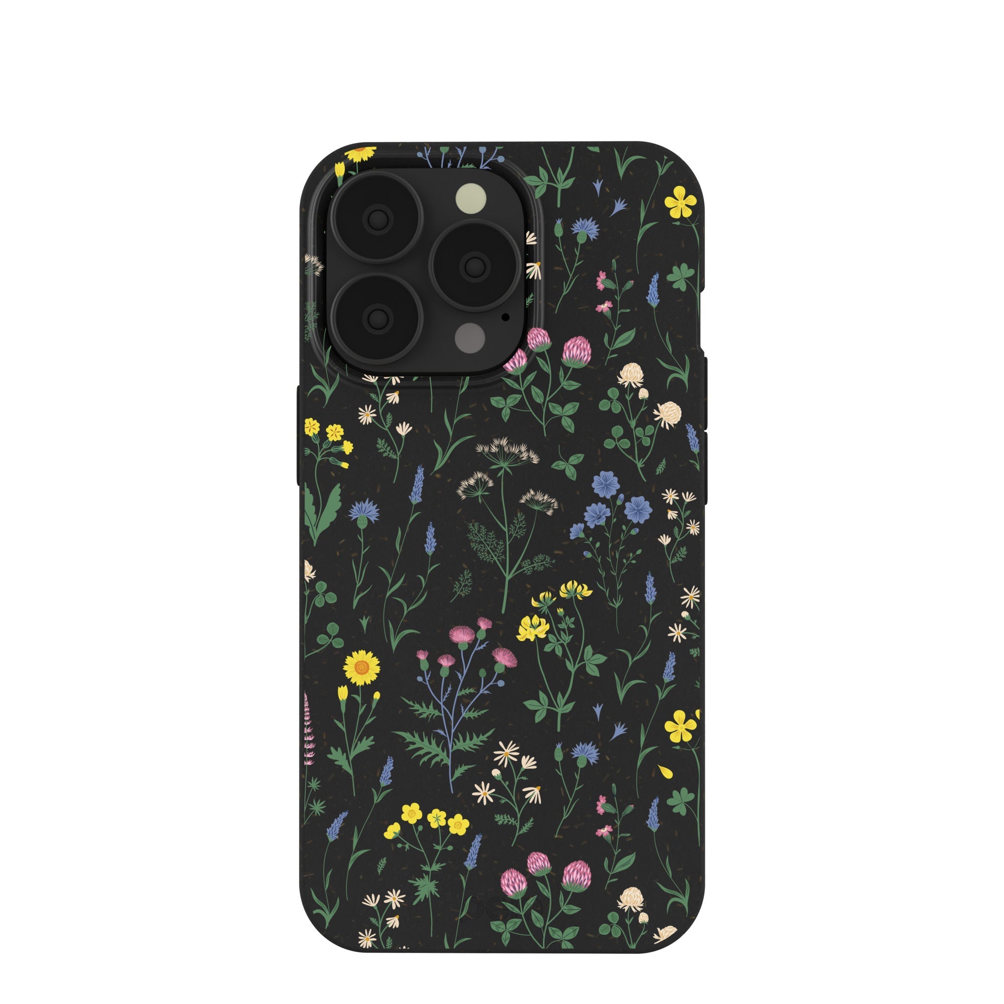 Black Shadow Blooms iPhone 13 Pro Case Refurbished - Pela Case refurbished available on Cerqular