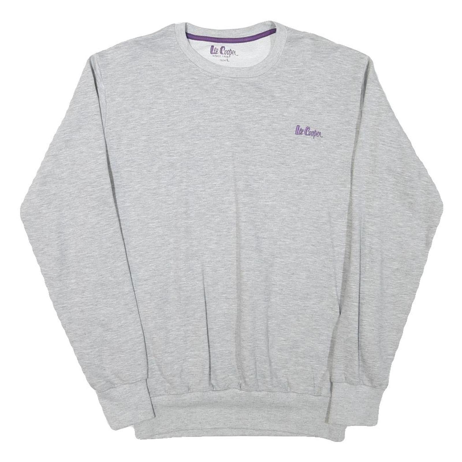 LEE COOPER Mens Grey Crew Neck L Sweatshirt Cotton Blend Casual Pullover Refurbished - N/A refurbished available on Cerqular