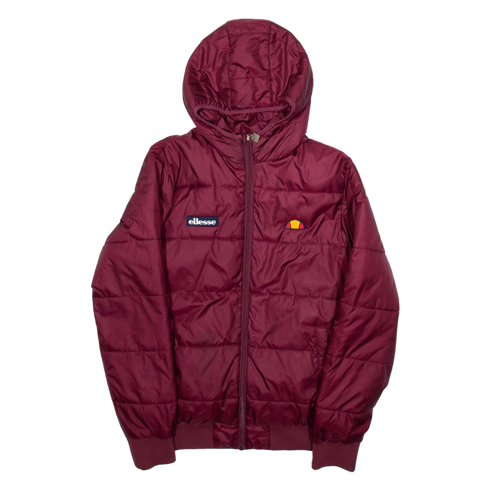 ELLESSE Womens Puffer Coat Maroon Hooded S Refurbished - N/A refurbished available on Cerqular