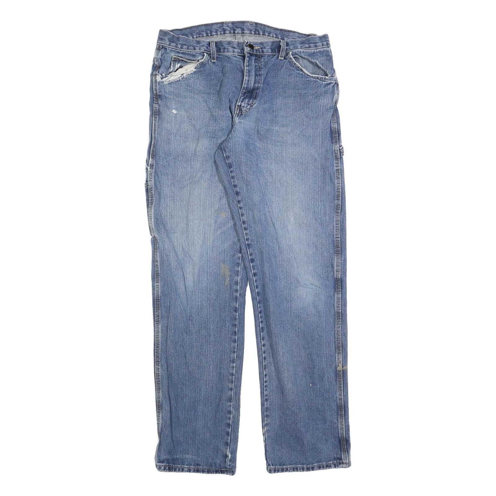 DICKIES Mens Blue Regular Fit Straight Denim Jeans W34 L34 Workwear Zip Closure Refurbished - N/A refurbished available on Cerqular