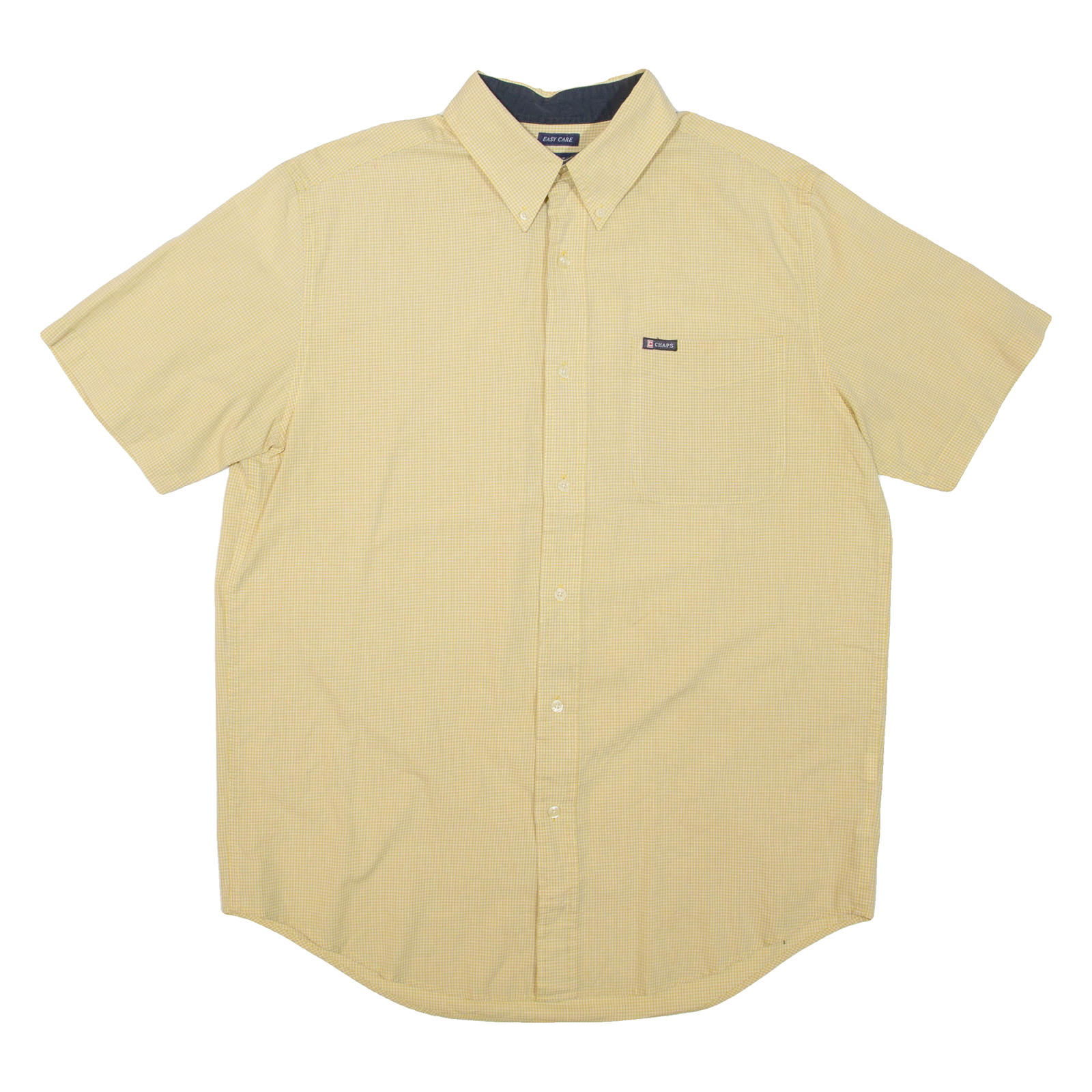 CHAPS Mens Shirt Yellow Check M Refurbished - N/A refurbished available on Cerqular