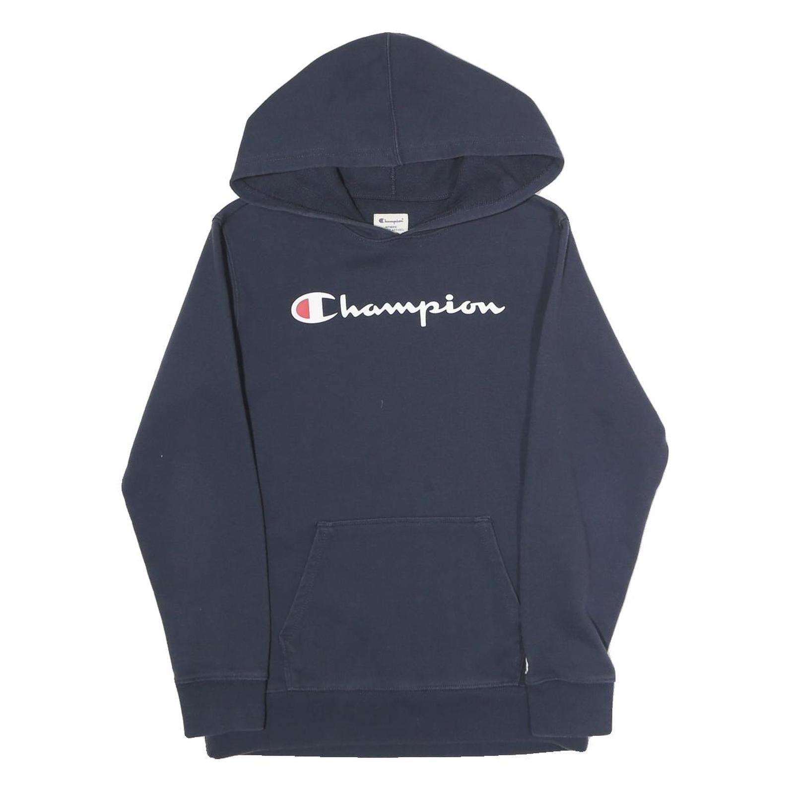 CHAMPION Mens Navy Blue Hoodie L Pullover Logo Sweatshirt Casual Refurbished - N/A refurbished available on Cerqular