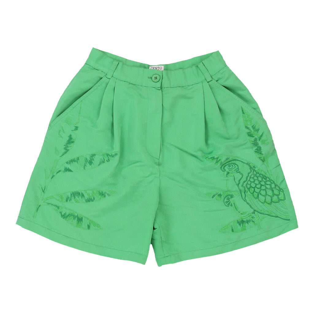 Iceberg Embroidered Shorts - 26W UK 8 Green Cotton | Size: UK 8 Refurbished - N/A (Preloved Designer is not a specific brand, it refurbished available on Cerqular