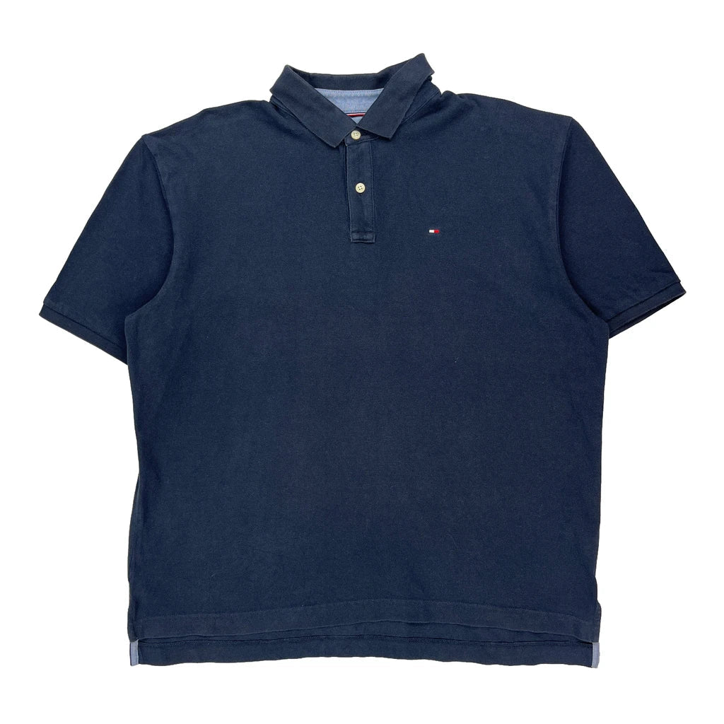Tommy Hilfiger Polo Shirt - XL Navy Cotton Refurbished - Thrifted (note: this is a term often used to describe second- refurbished available on Cerqular