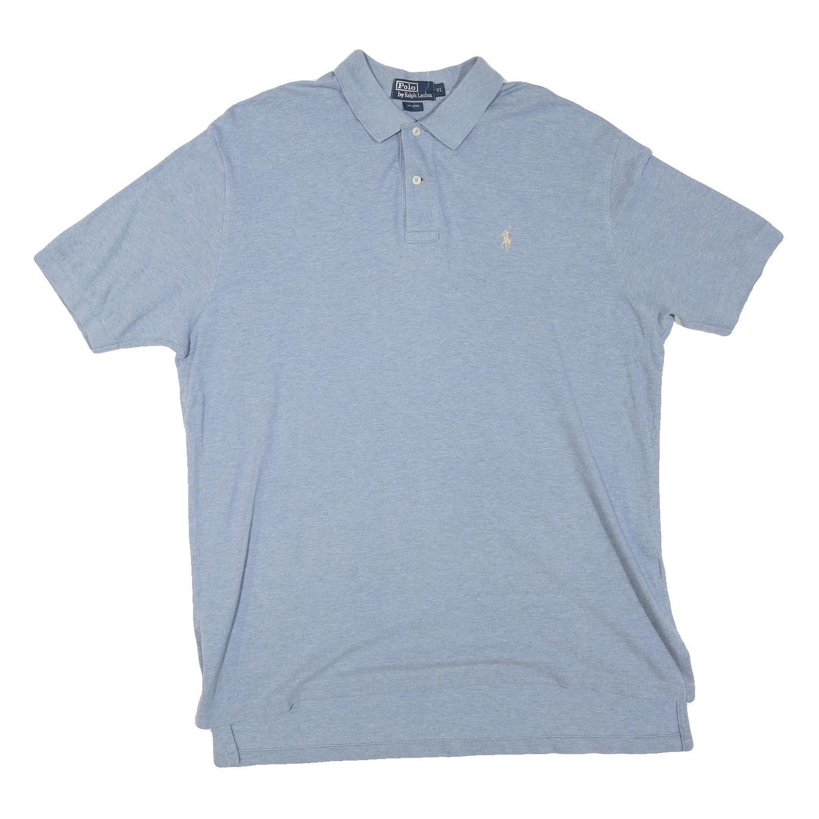 POLO RALPH LAUREN Mens Blue Short Sleeve Plain XL Cotton Blend Polo Shirt Refurbished - N/A refurbished available on Cerqular