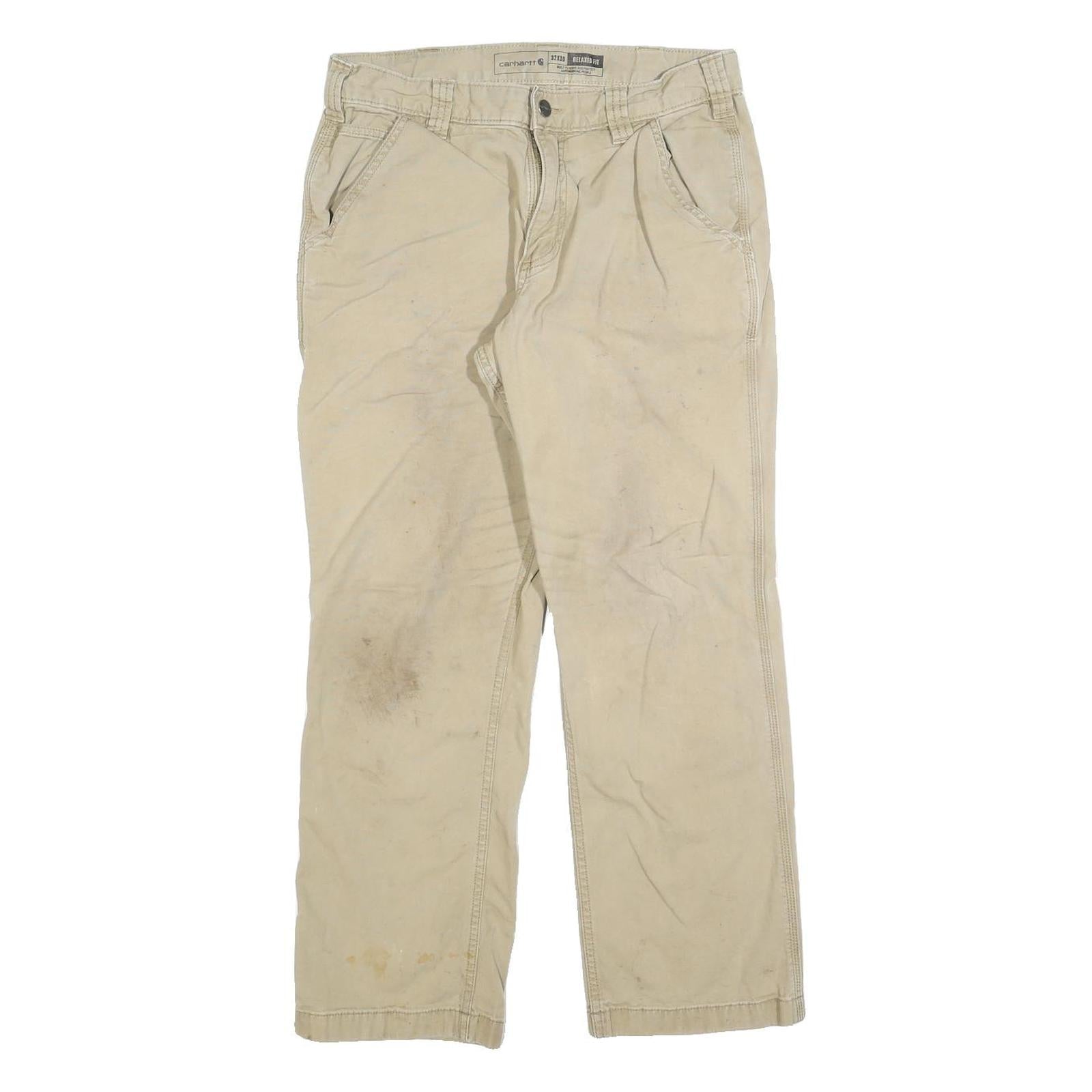 Buy CARHARTT Mens Relaxed Beige Cotton Blend Trousers W32 L26 Workwear Zip Closure Refurbished - $40.29 CARHARTT Mens Relaxed Beige Cotton Blend Trousers W32 L26 Workwear Zip Closure Refurbished - N/A refurbished available on Cerqular