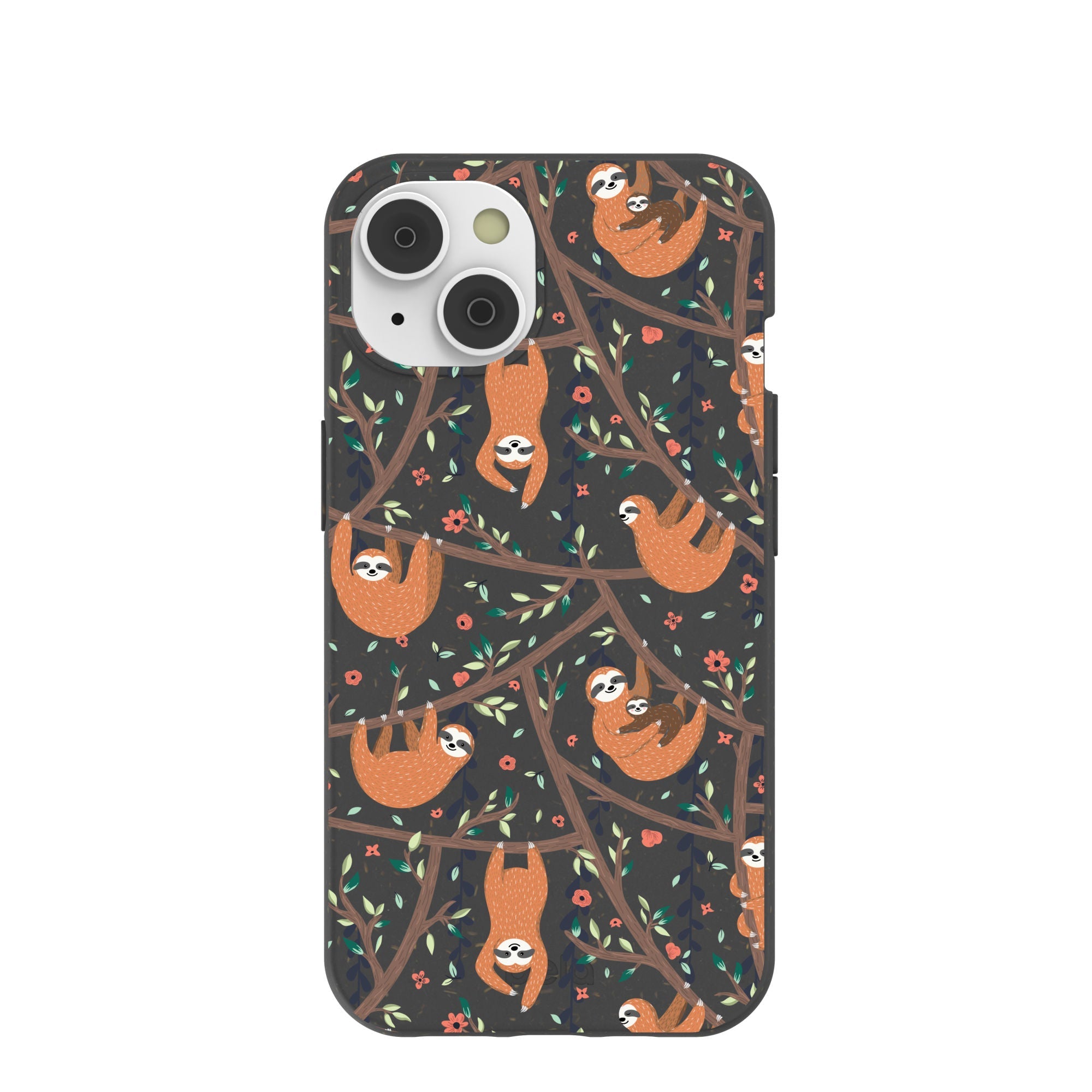 Black Jungle Sloths iPhone 14/16e Case Refurbished - Pela Case refurbished available on Cerqular