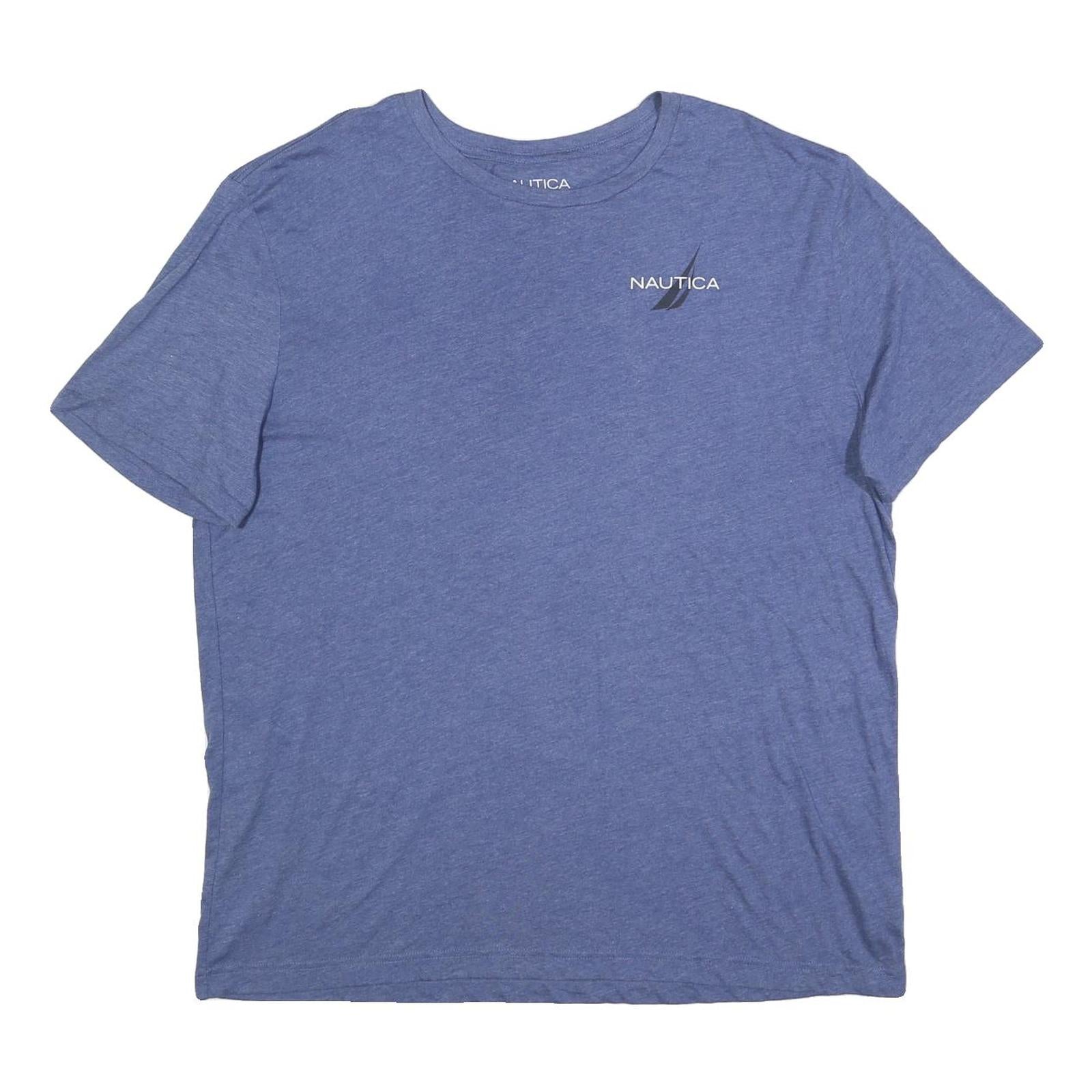 NAUTICA Mens Blue Graphic T-Shirt 2XL Short Sleeve Crew Neck Cotton Blend Refurbished - N/A refurbished available on Cerqular