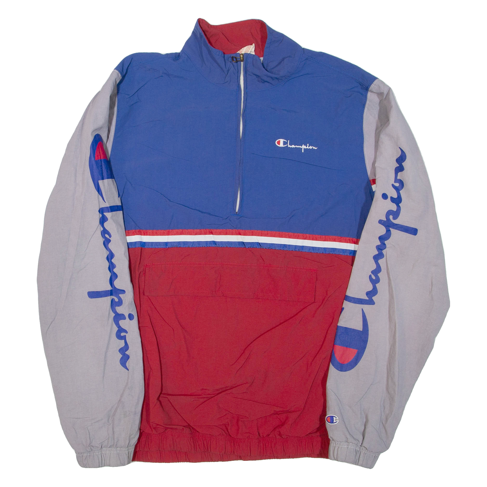 CHAMPION Mens Pullover Jacket Grey Colourblock M Refurbished - N/A refurbished available on Cerqular