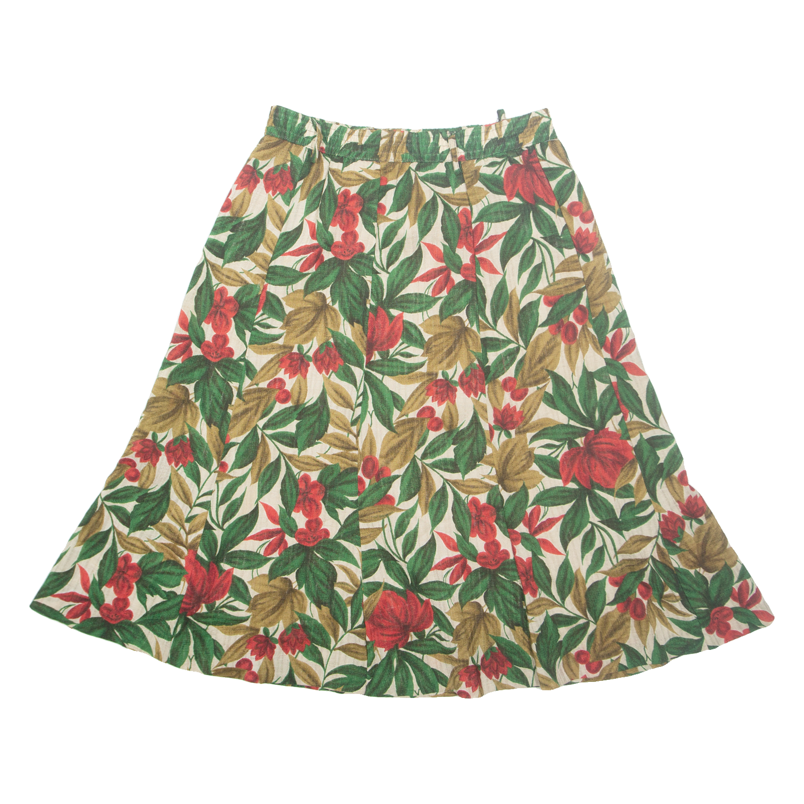 Womens A-Line Skirt Green Midi Floral M Refurbished - N/A refurbished available on Cerqular