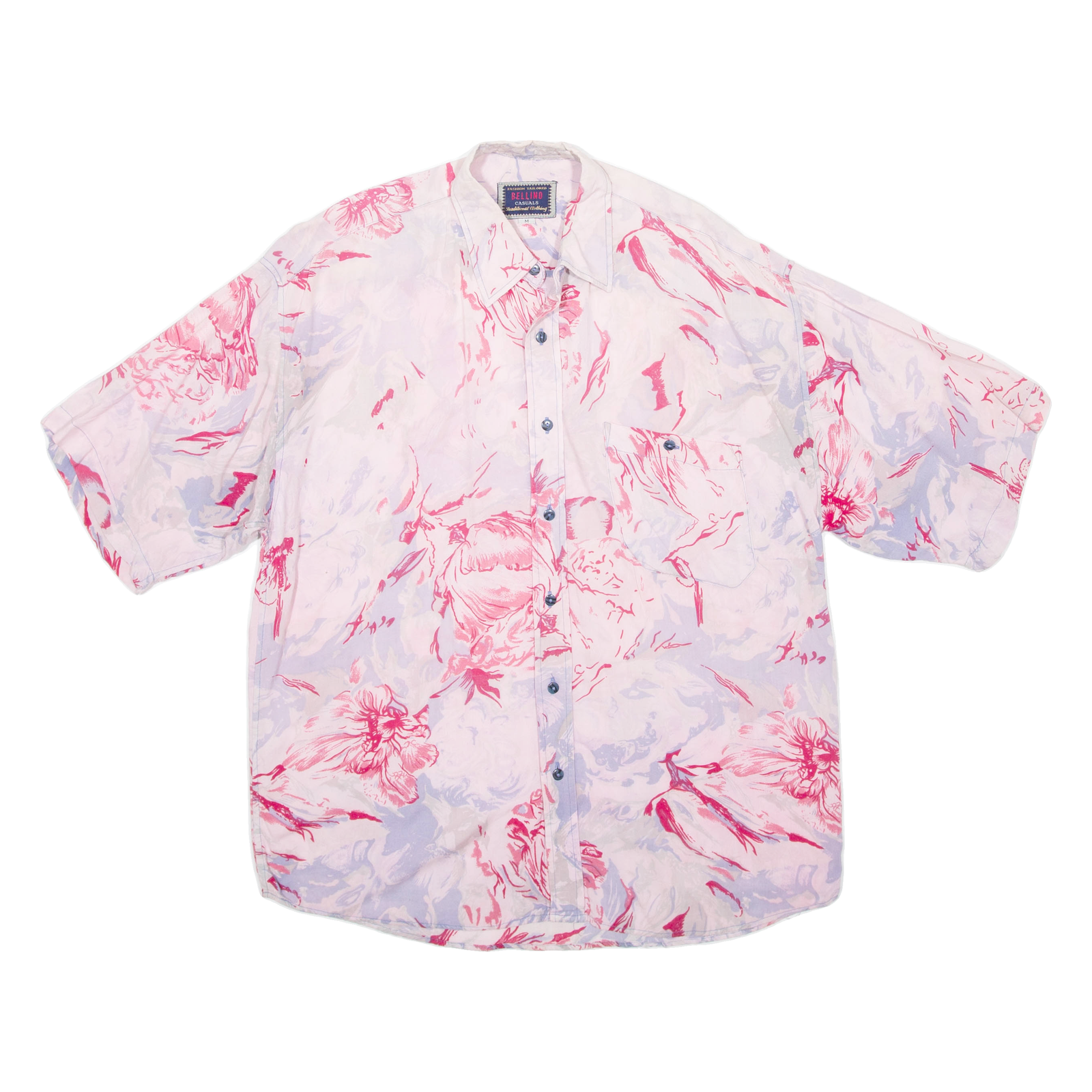 BELLINO CASUALS Mens Shirt Pink Viscose Crazy Pattern M Refurbished - N/A refurbished available on Cerqular