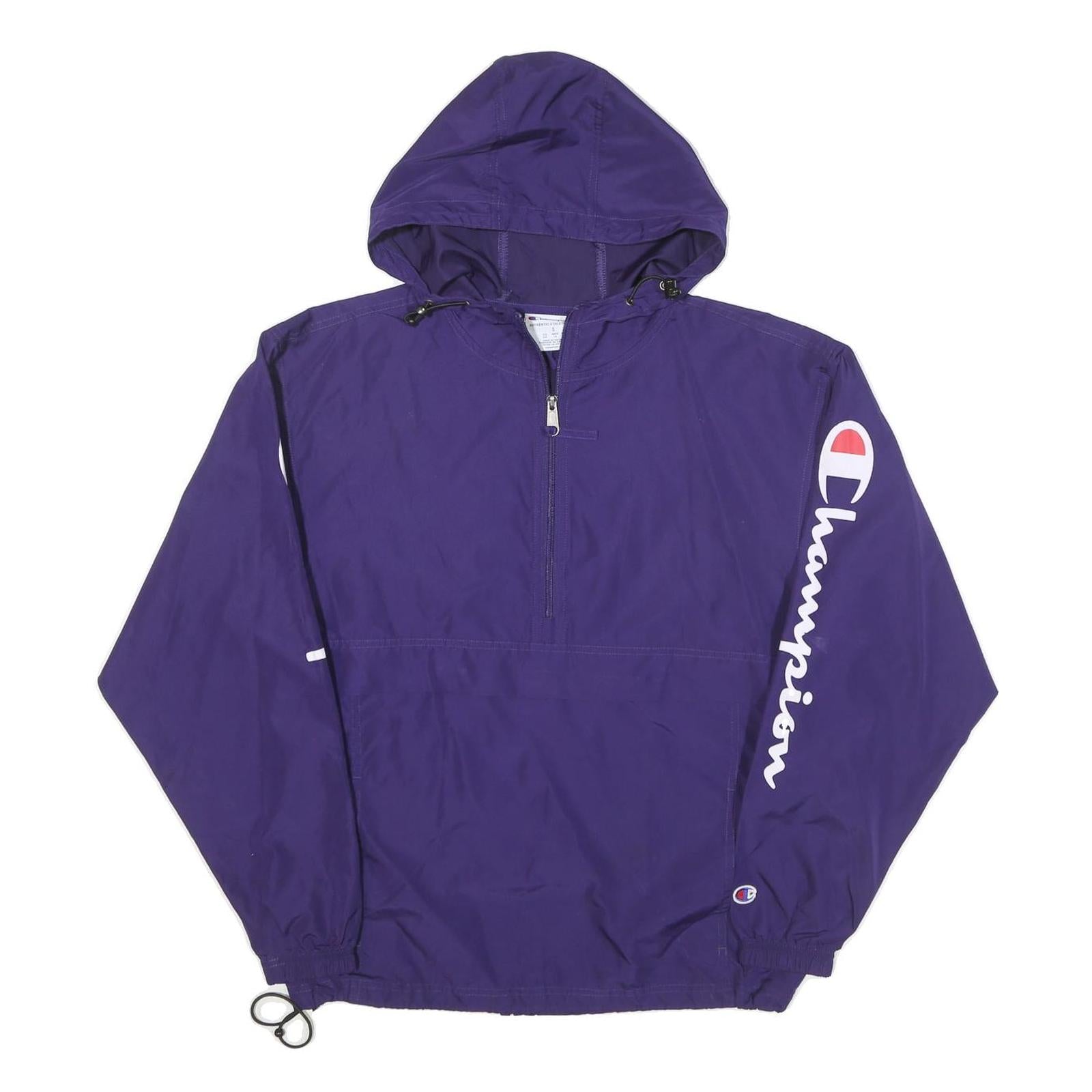 CHAMPION Mens Purple Nylon Pullover Jacket S Hoodie Zip Sportswear Casual Refurbished - N/A refurbished available on Cerqular