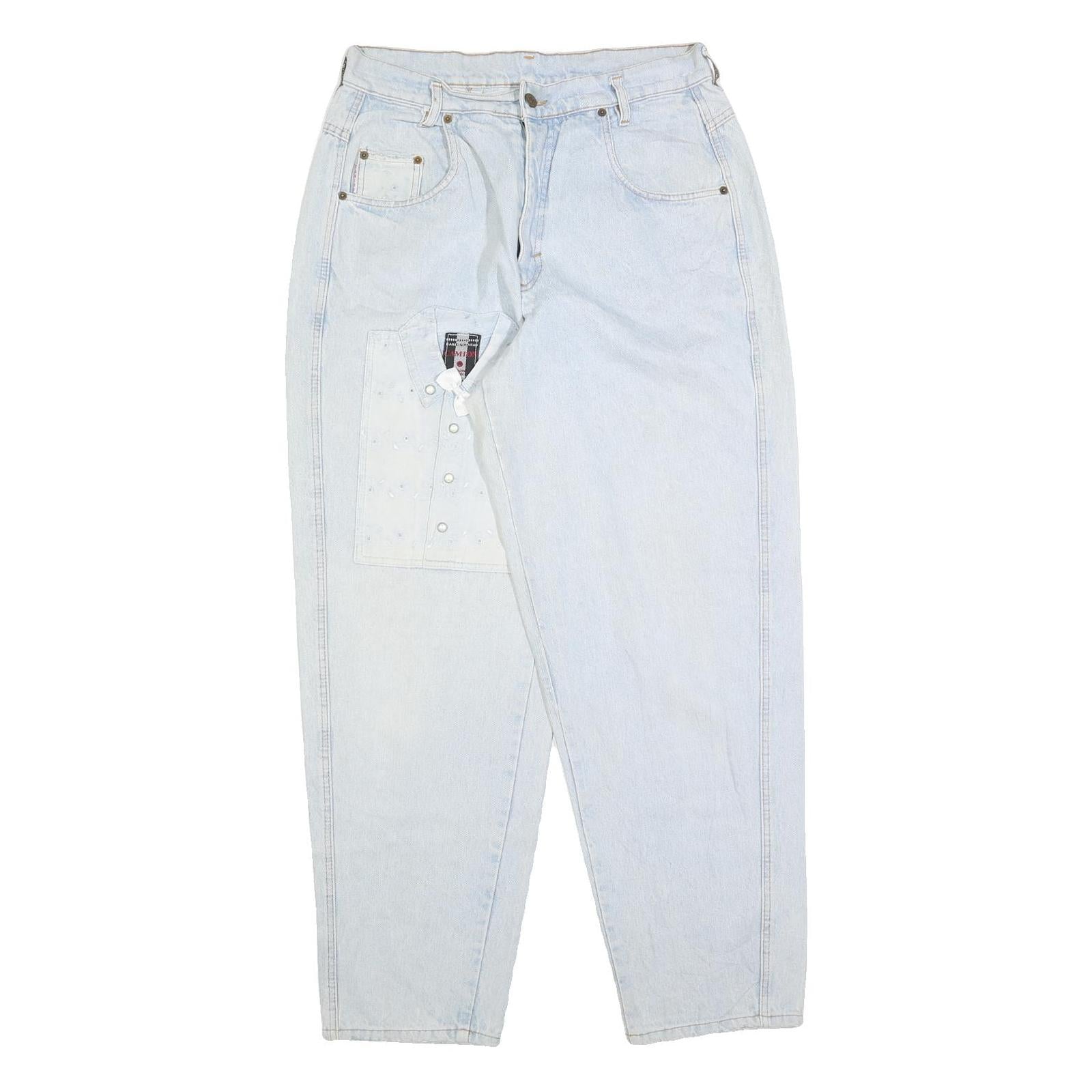 CAMION Womens Regular Fit Light Blue Denim Jeans W30 L32 Patch Detail Zip Refurbished - N/A refurbished available on Cerqular
