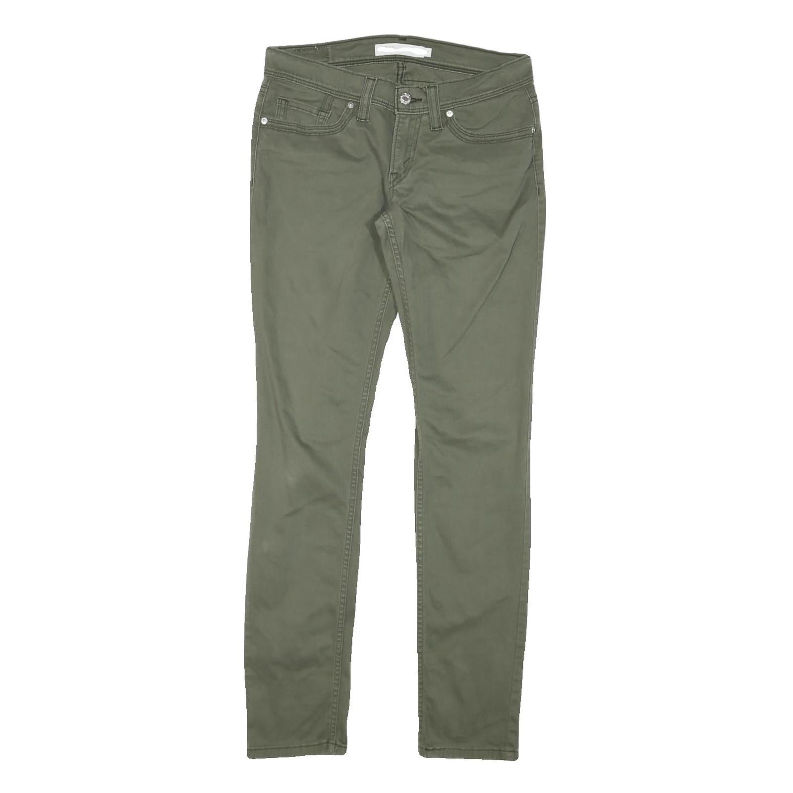 LEVI'S Womens Cotton Blend Slim Green Trousers W30 L30 Casual Zip Closure Refurbished - N/A refurbished available on Cerqular