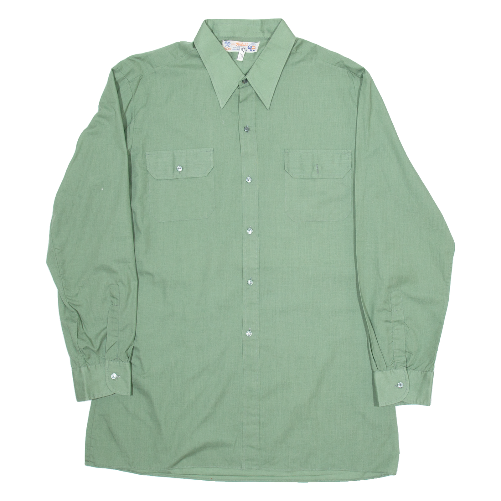 TERLENKA Mens Plain Shirt Green Long Sleeve L Refurbished - N/A refurbished available on Cerqular