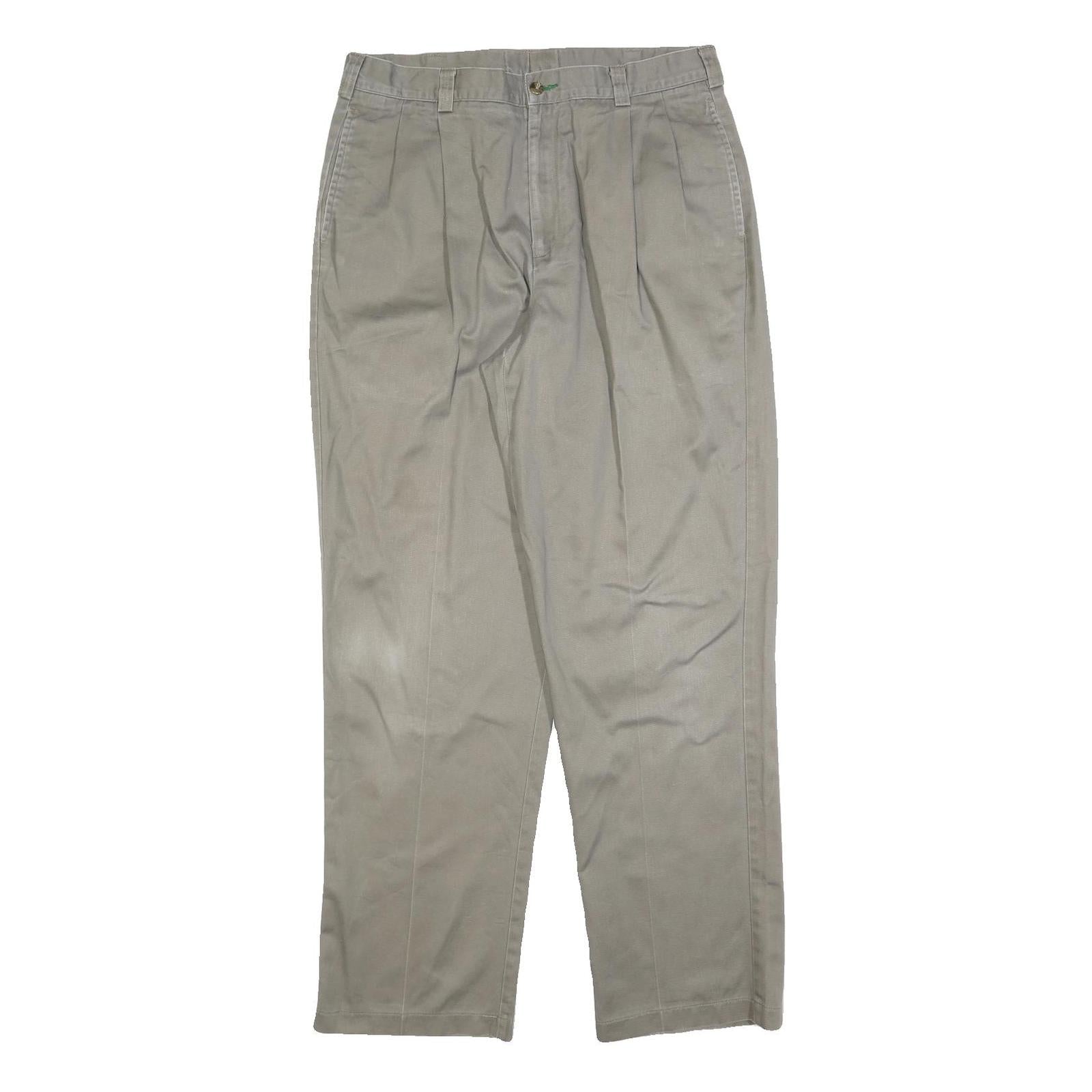 TOMMY HILFIGER Mens Regular Beige Cotton Blend Trousers W34 L32 Classic Zip Refurbished - N/A refurbished available on Cerqular