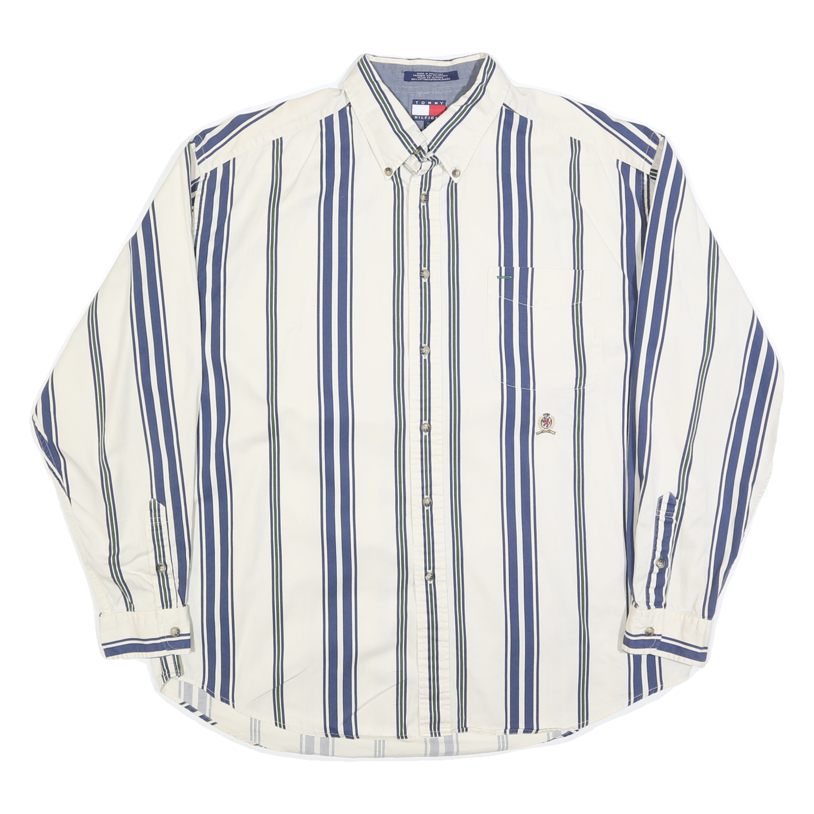 Buy TOMMY HILFIGER Mens White & Blue Striped Shirt XL Button Down Cotton Blend Refurbished - $35.09 TOMMY HILFIGER Mens White & Blue Striped Shirt XL Button Down Cotton Blend Refurbished - N/A refurbished available on Cerqular