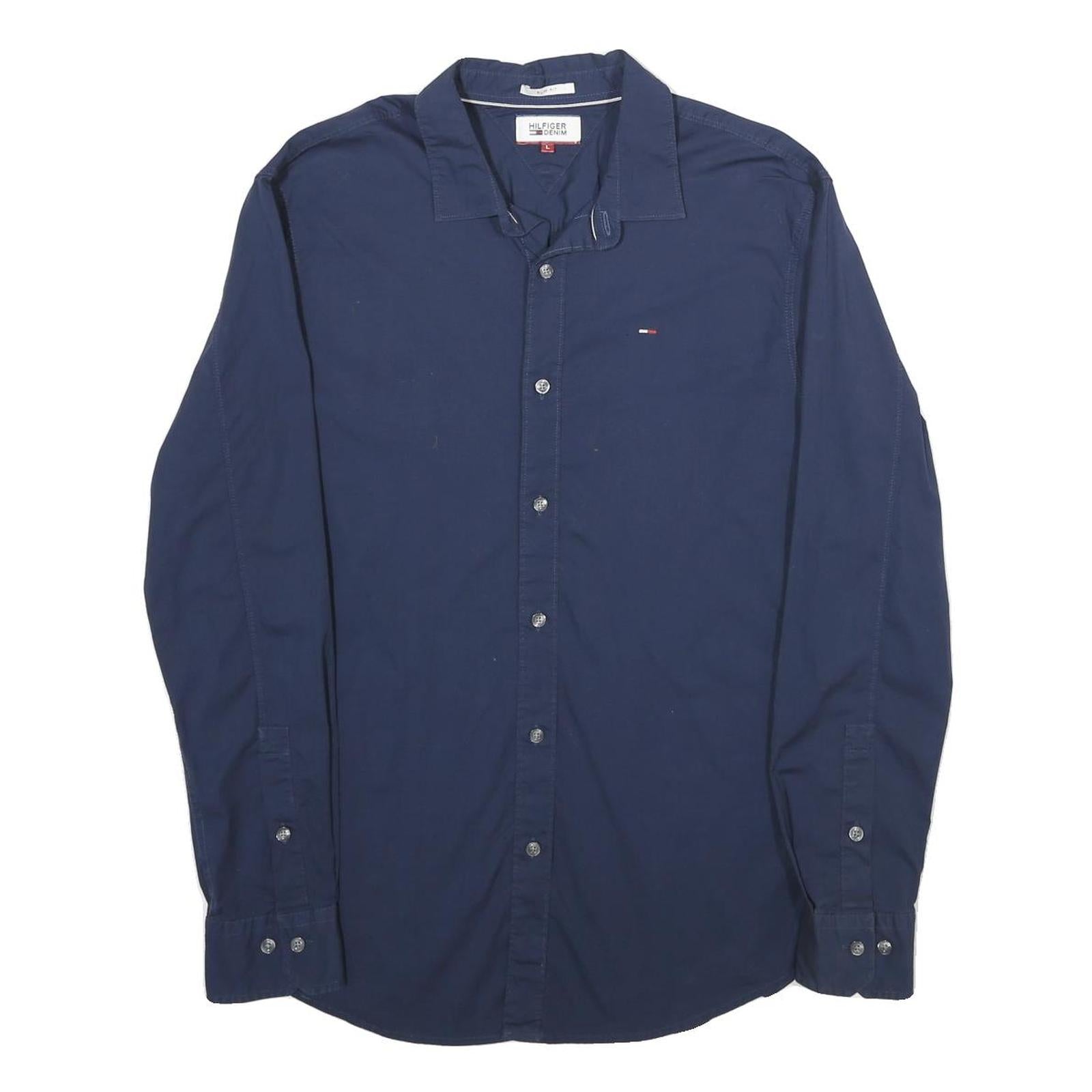 Buy TOMMY HILFIGER Mens Navy Plain Shirt L Classic Cotton Blend Long Sleeve Button Refurbished - $35.09 TOMMY HILFIGER Mens Navy Plain Shirt L Classic Cotton Blend Long Sleeve Button Refurbished - N/A refurbished available on Cerqular