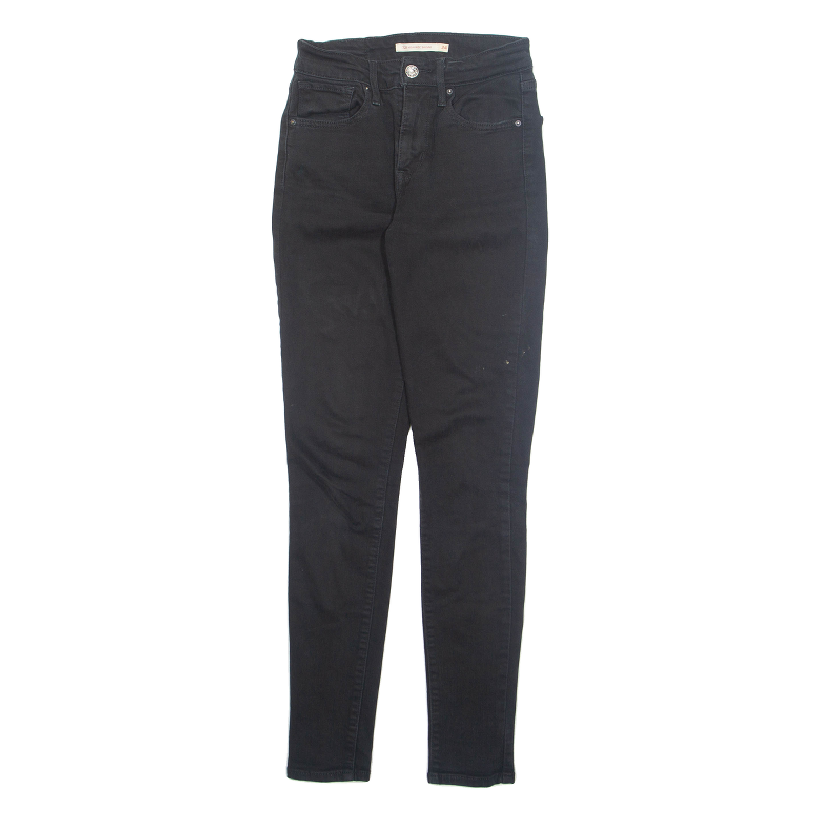 LEVI'S Womens Jeans Black Regular Skinny W24 L30 Refurbished - N/A refurbished available on Cerqular