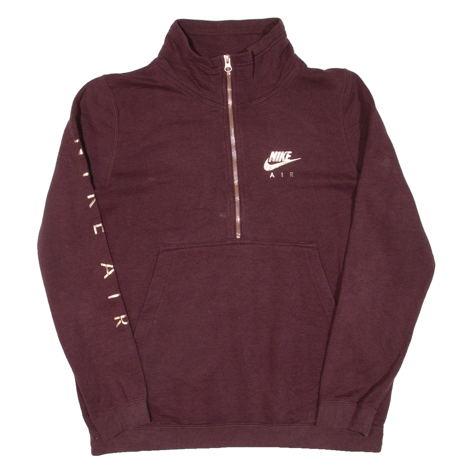 NIKE Cropped Womens Sweatshirt Maroon 1/4 Zip M Refurbished - N/A refurbished available on Cerqular