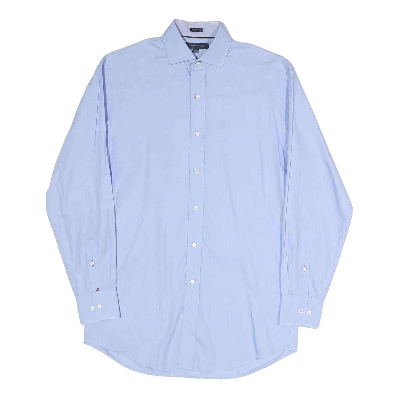 TOMMY HILFIGER Mens Blue Shirt M Classic Fit Cotton Blend Smart Casual Refurbished - N/A refurbished available on Cerqular