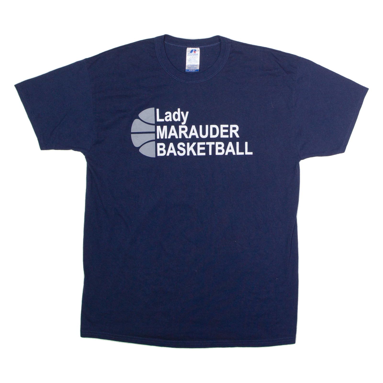 RUSSELL ATHLETIC Lady Marauder Basketball Mens T-Shirt Blue USA Crew Neck L Refurbished - N/A refurbished available on Cerqular