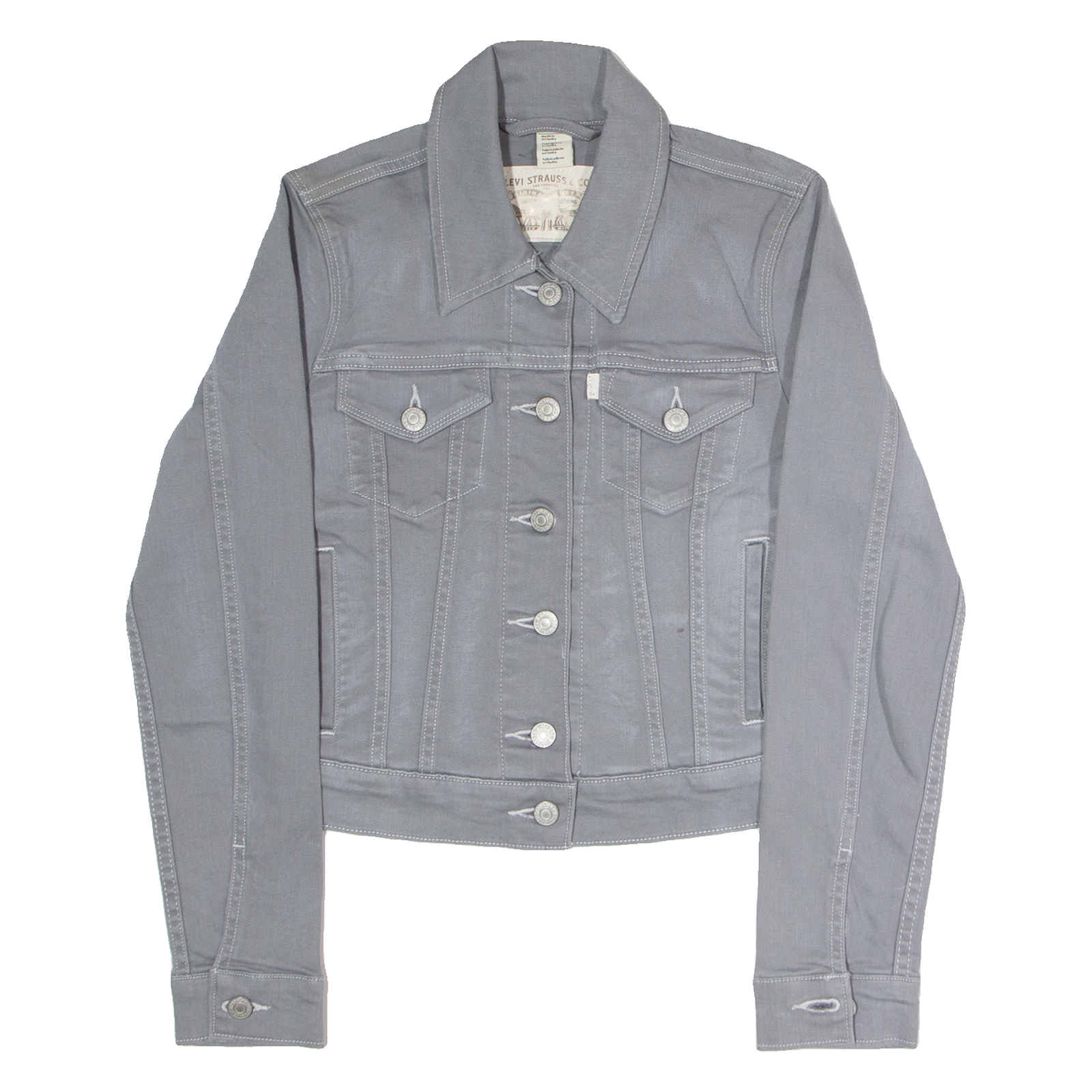 LEVI'S Womens Denim Jacket Grey XS Refurbished - N/A refurbished available on Cerqular