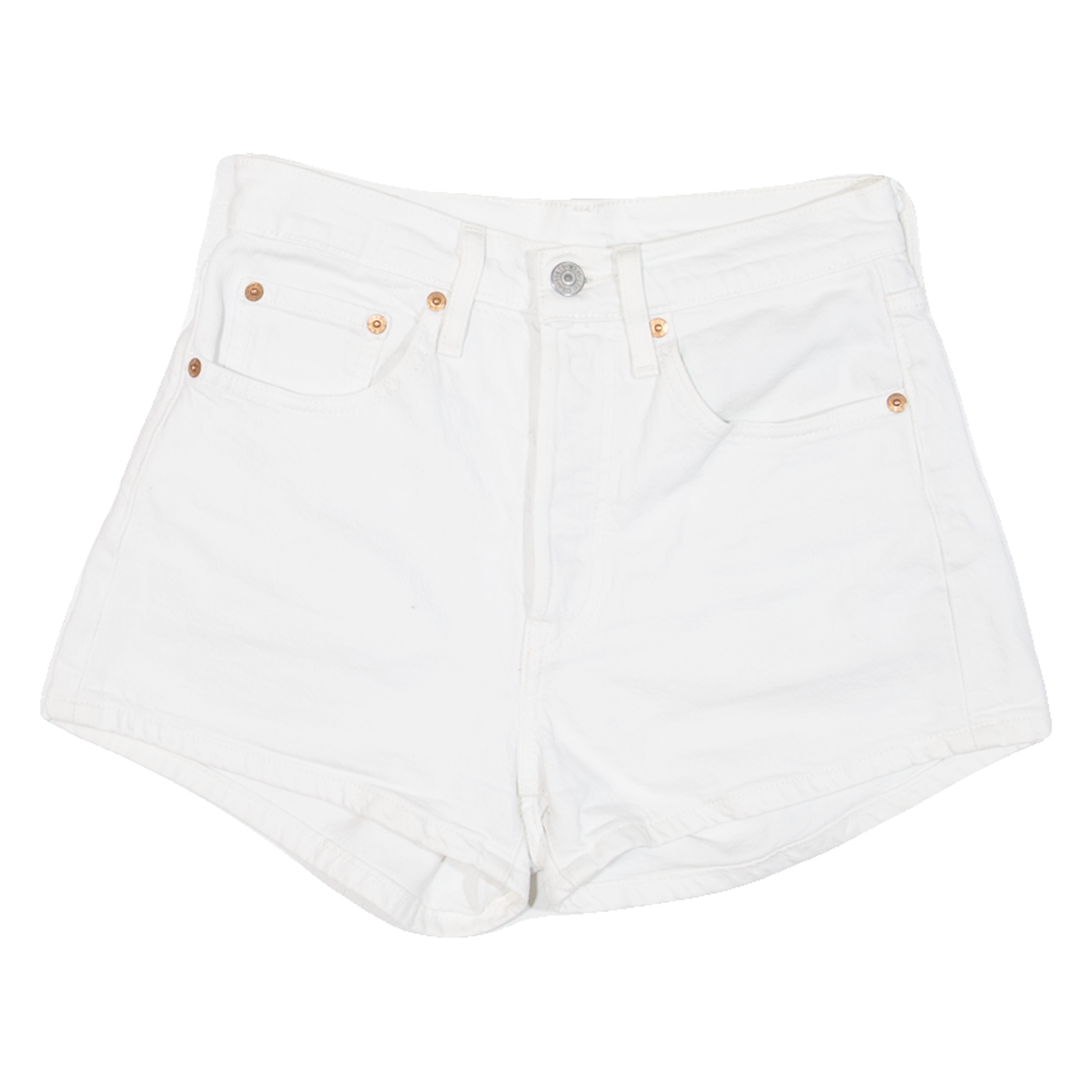LEVI'S BIG E Womens Denim Shorts White XS W26 Refurbished - N/A refurbished available on Cerqular