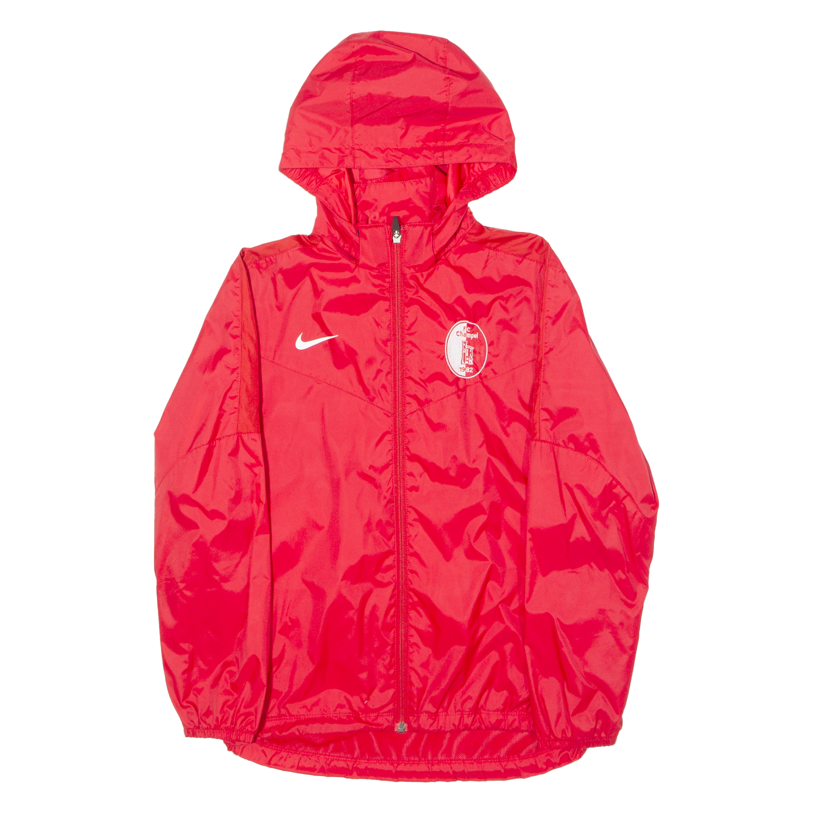 NIKE FC Champel Mens Rain Jacket Red Nylon Hooded XS Refurbished - N/A refurbished available on Cerqular
