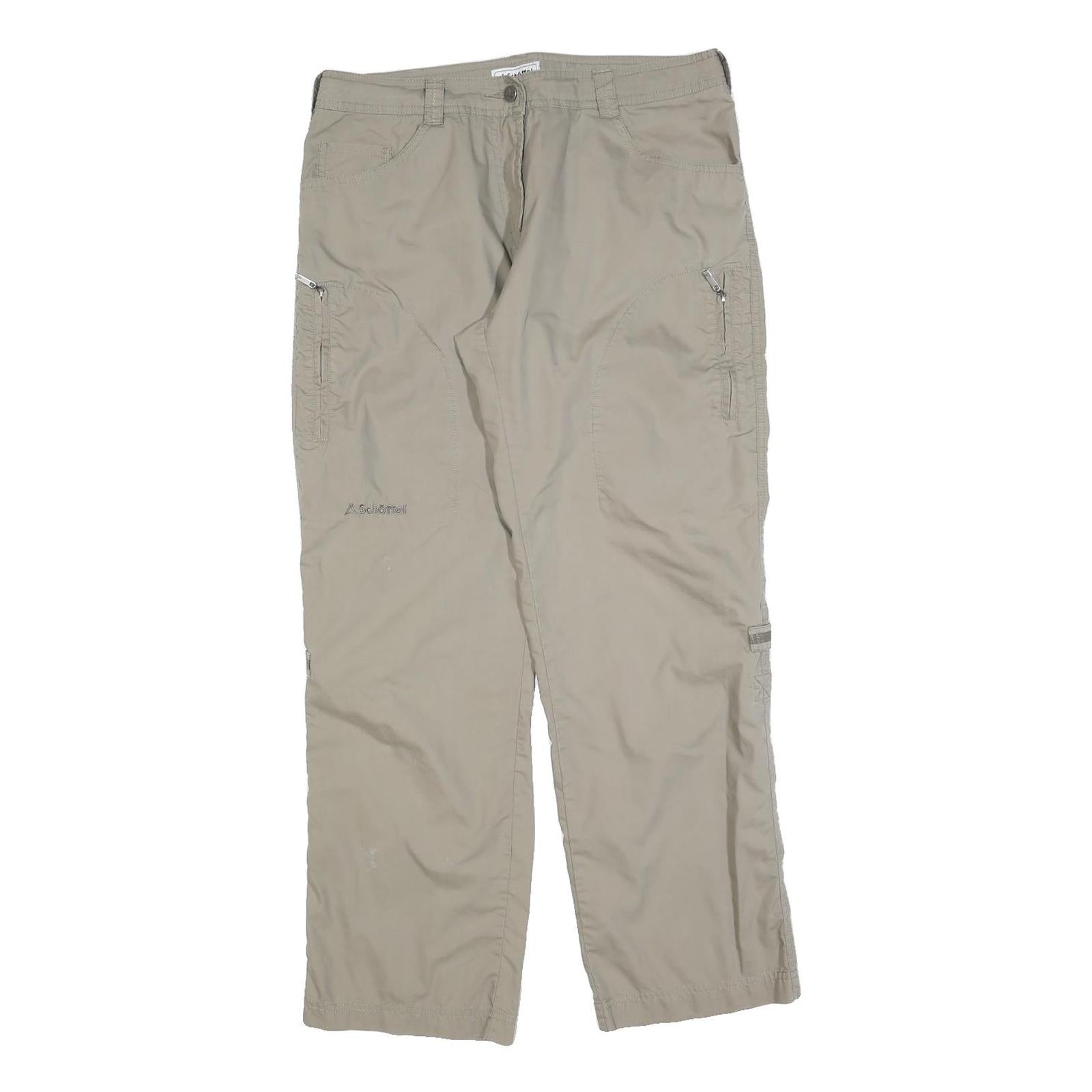 SCHOFFEL Womens Polyester Blend Beige Relaxed Straight Zip Trousers W32 L30 Refurbished - N/A refurbished available on Cerqular