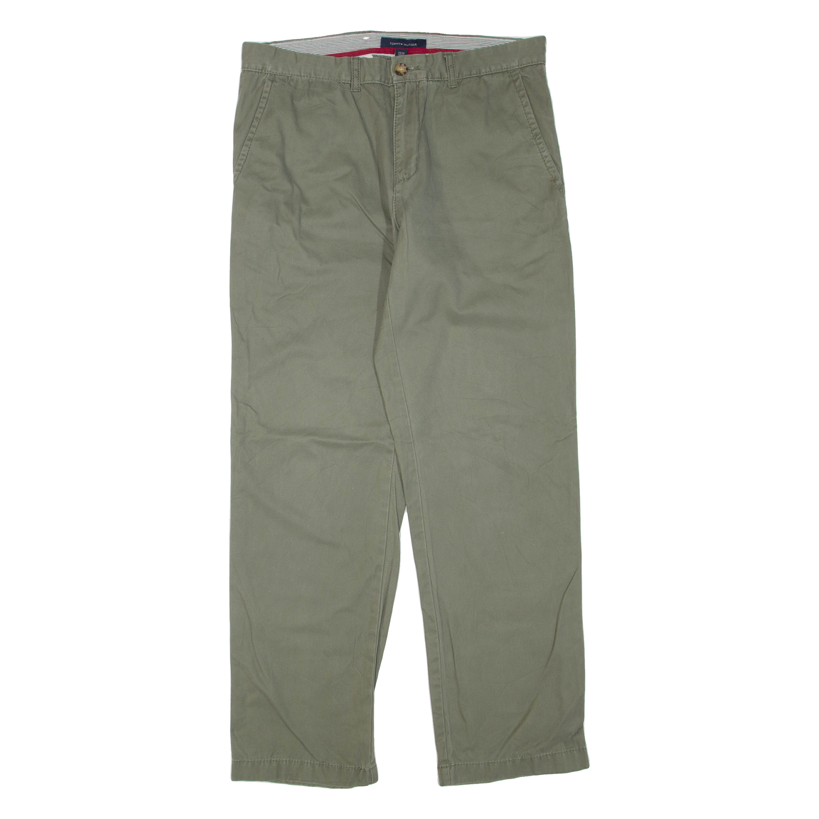 TOMMY HILFIGER Mens Trousers Green Regular Straight W33 L32 Refurbished - N/A refurbished available on Cerqular