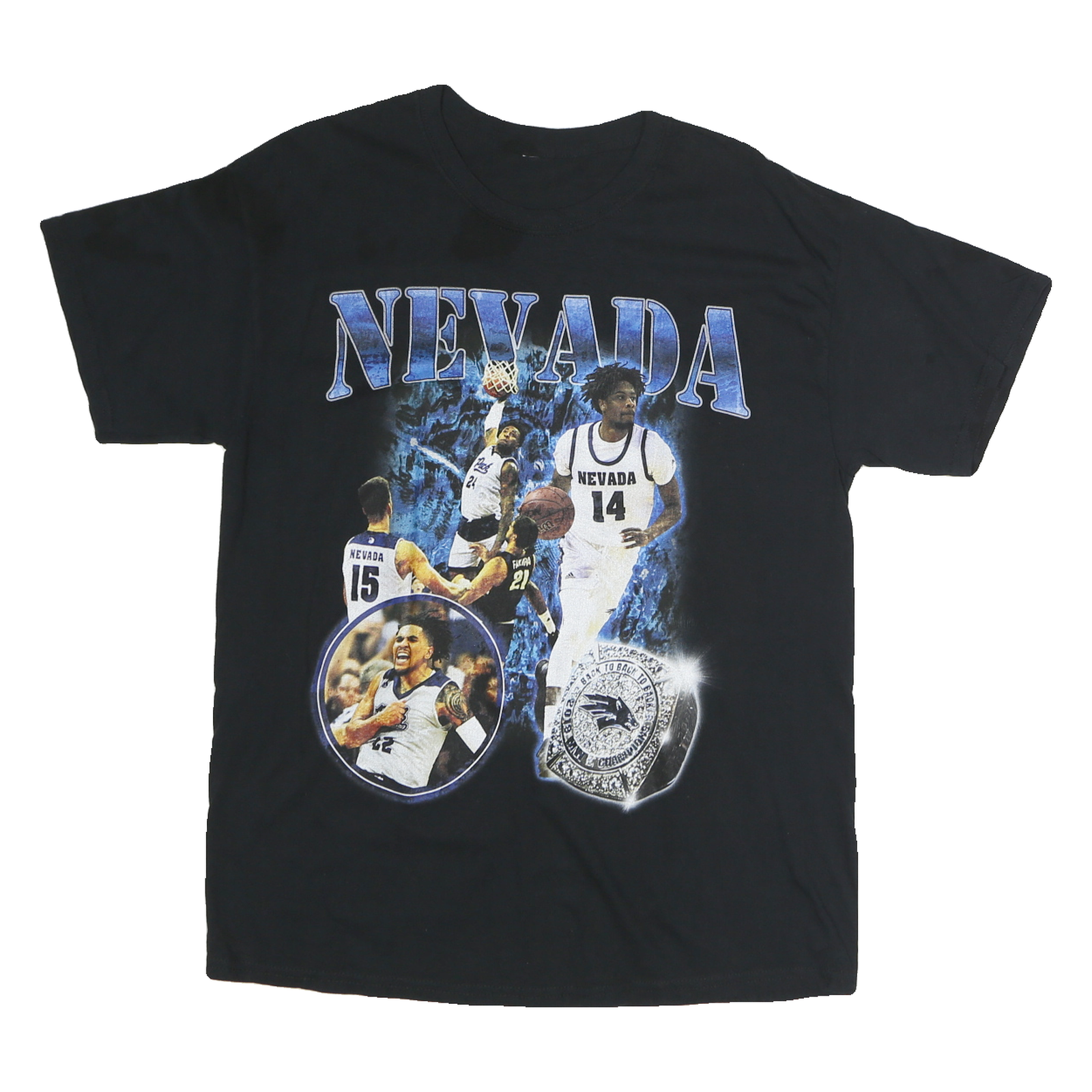 Mens Black Nevada Graphic T-Shirt M Short Sleeve Crew Neck Cotton Basketball Refurbished - N/A refurbished available on Cerqular