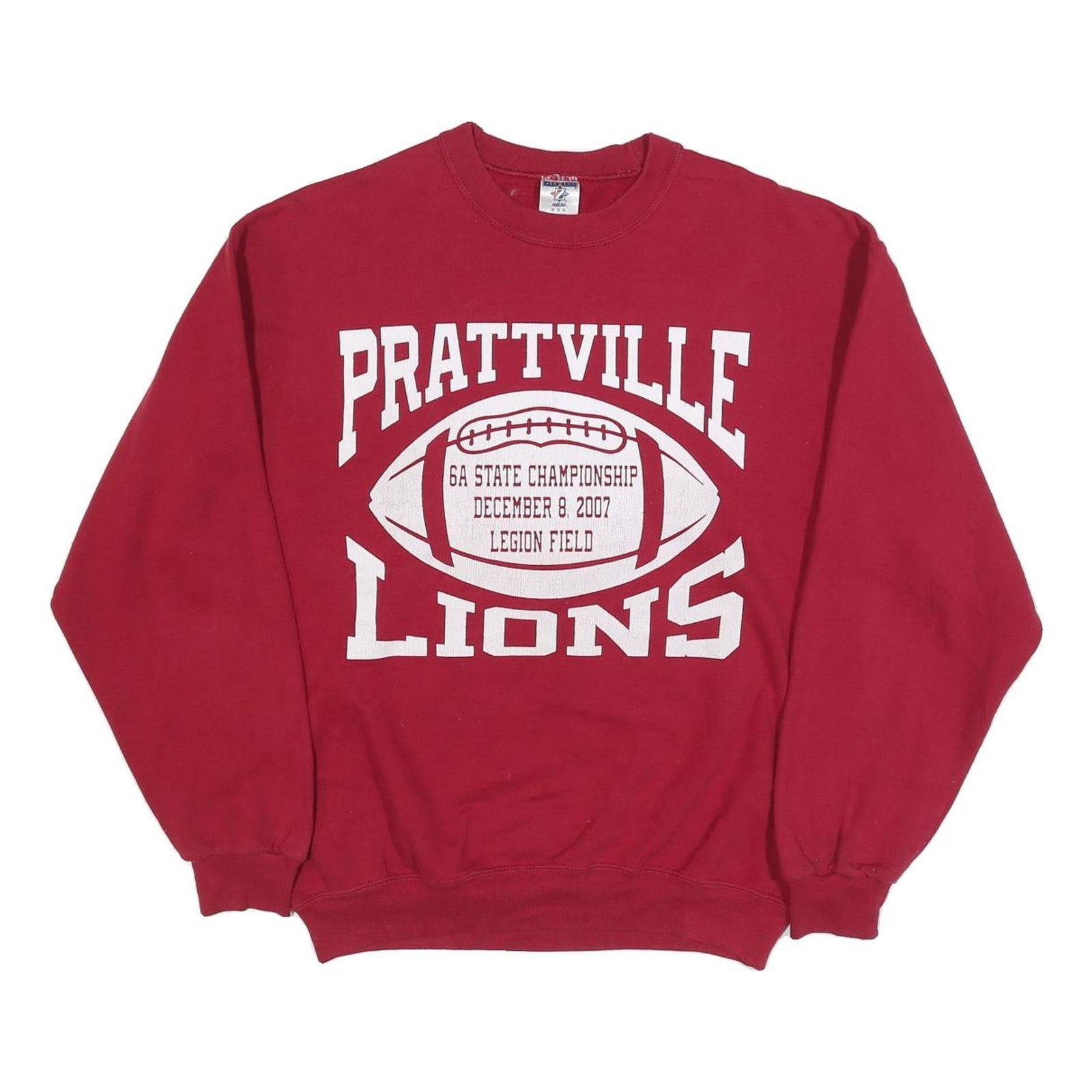 JERZEES Mens Red Prattville Lions Crew Neck M Football State Championship Refurbished - N/A refurbished available on Cerqular