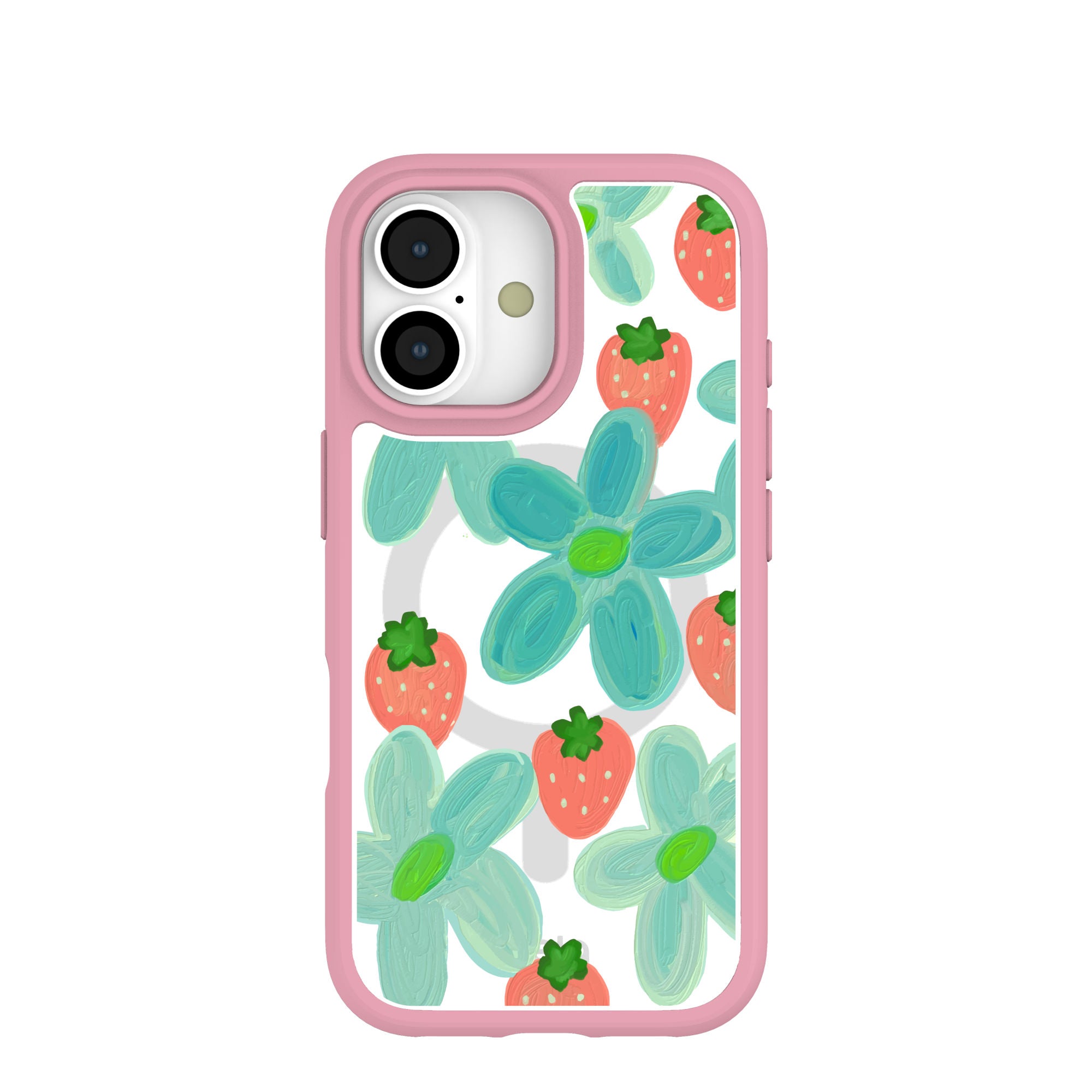 Clear Berry Belle iPhone 17 Case With Petal Pink Ridge (MagSafe included) Refurbished - Pela Case refurbished available on Cerqular
