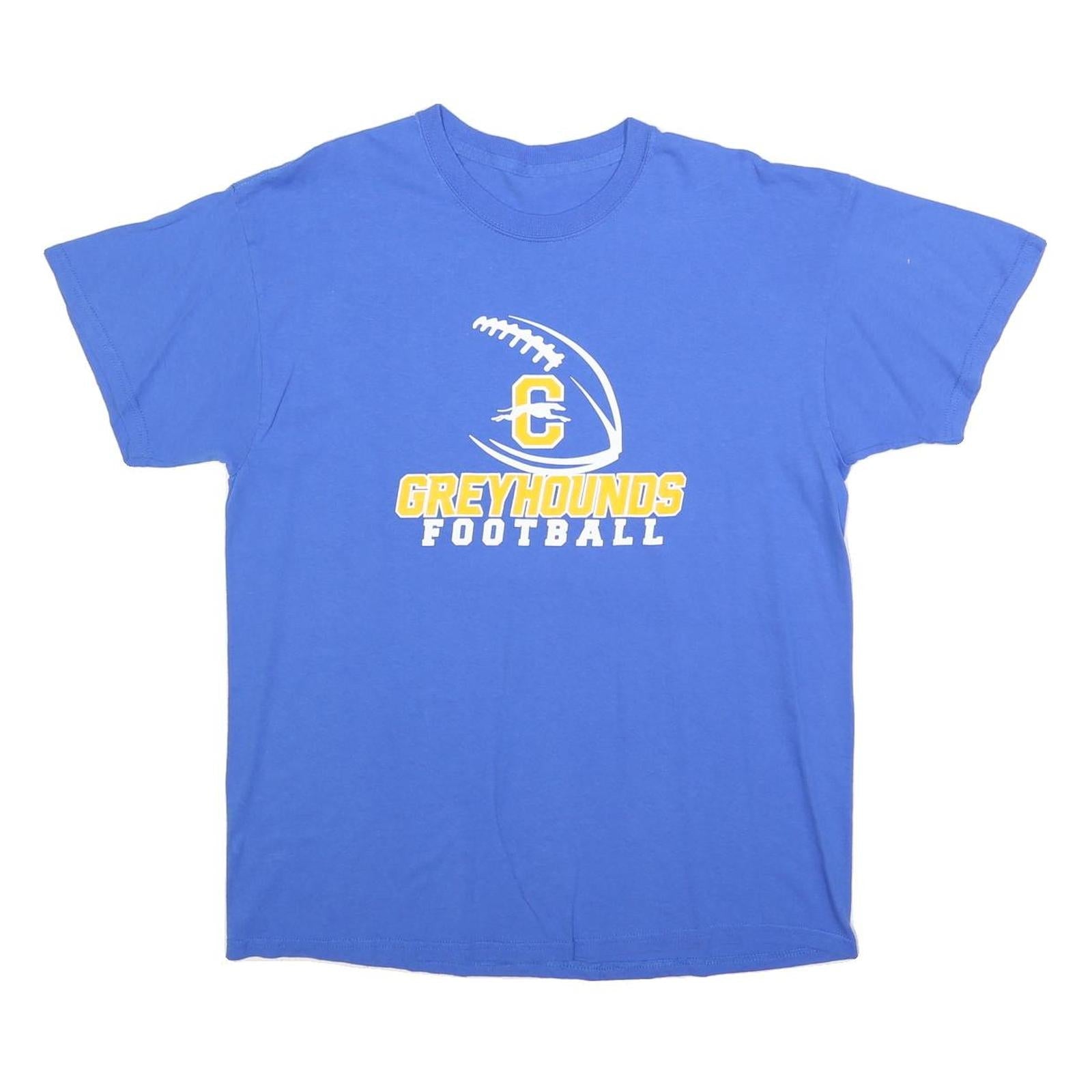 Mens Blue Greyhounds Football Graphic T-Shirt L Short Sleeve Crew Neck Cotton Refurbished - N/A refurbished available on Cerqular