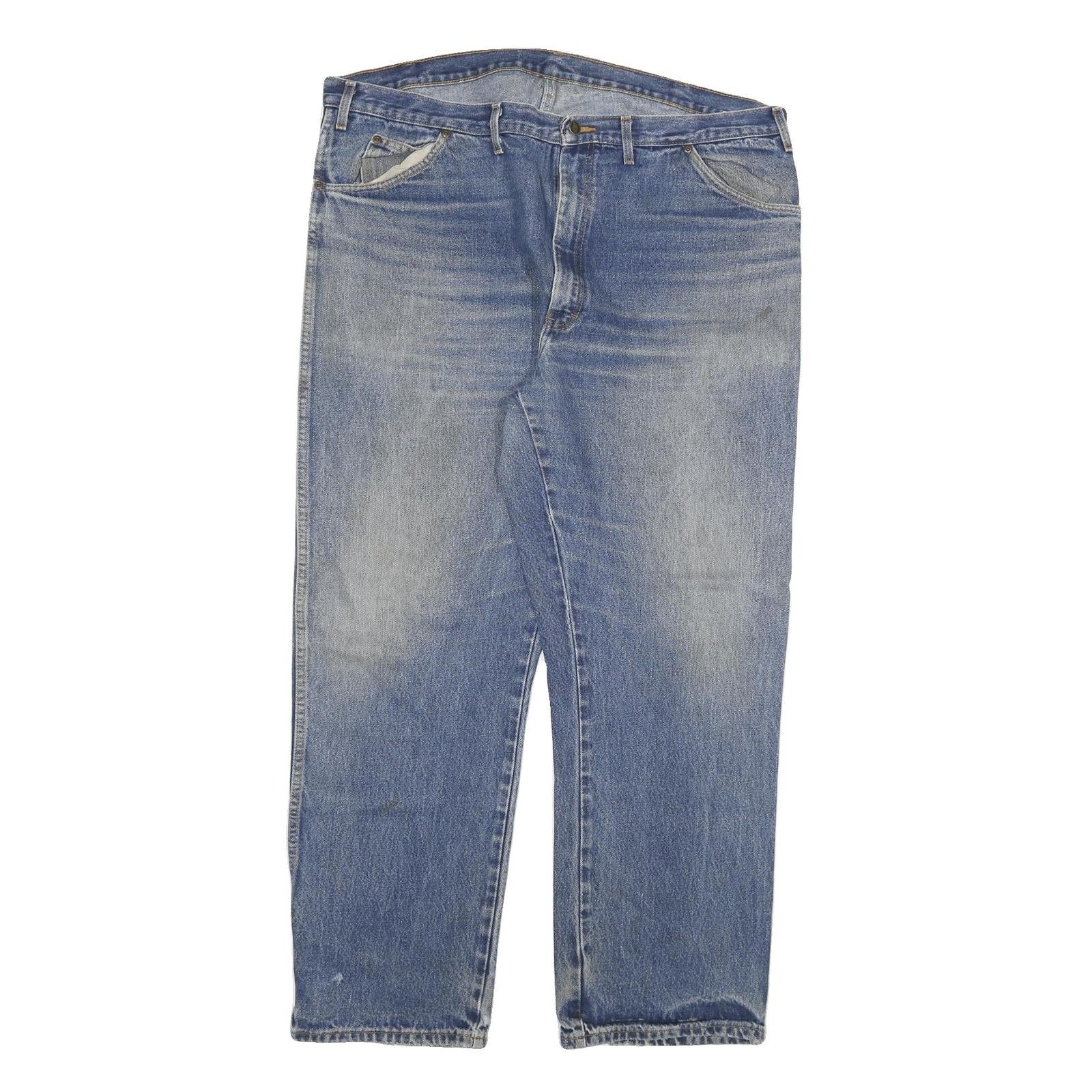 DICKIES Mens Jeans Blue Regular Straight Denim Medium W46 L32 Workwear Zip Refurbished - N/A refurbished available on Cerqular