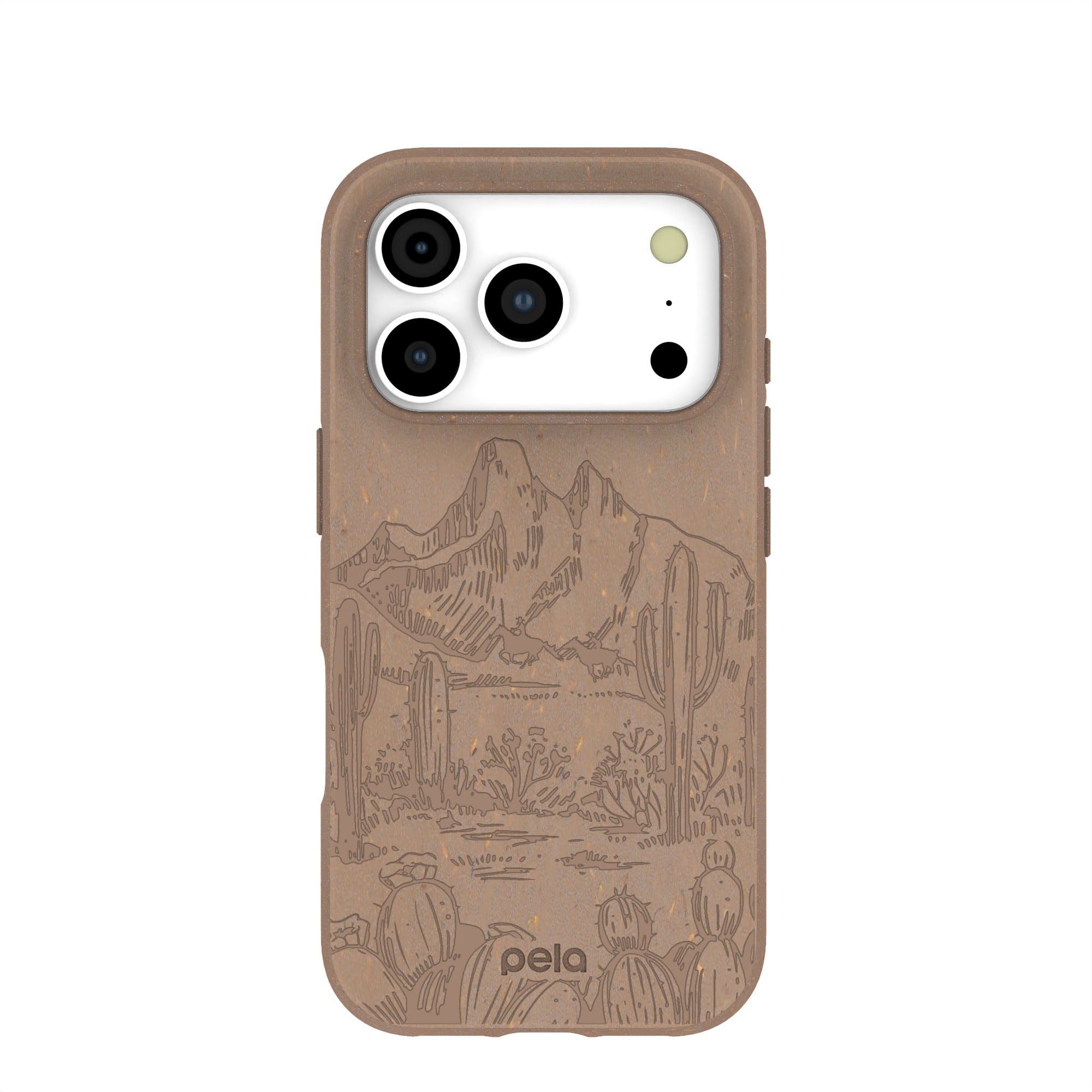 Chocolate Brown Desert Run iPhone 17 Pro Case | MagSafe Compatibility: Without MagSafe Refurbished - Pela Case refurbished available on Cerqular