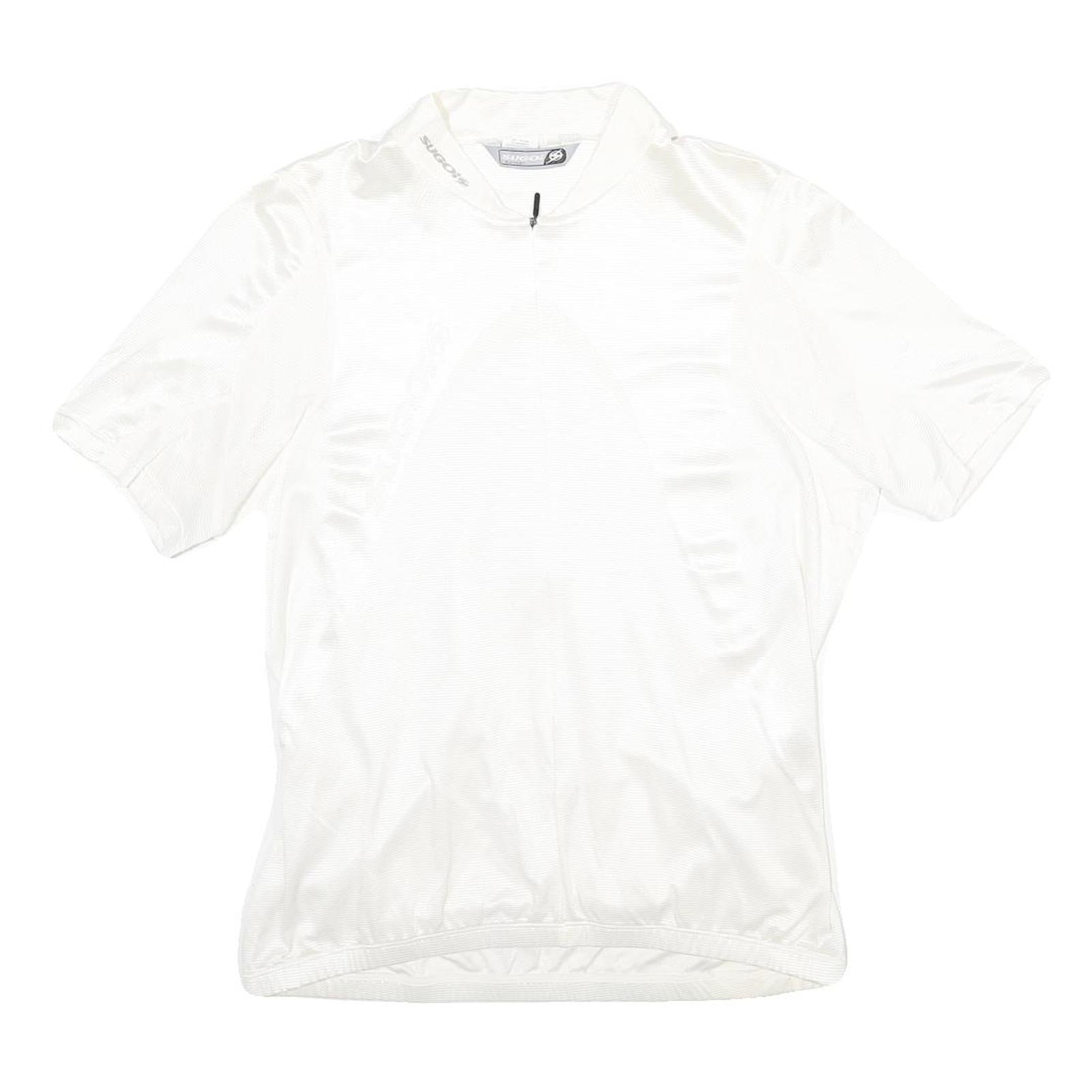 SUGOI Mens White Cycling Jersey L Short Sleeve 1/4 Zip Sports Top Refurbished - N/A refurbished available on Cerqular