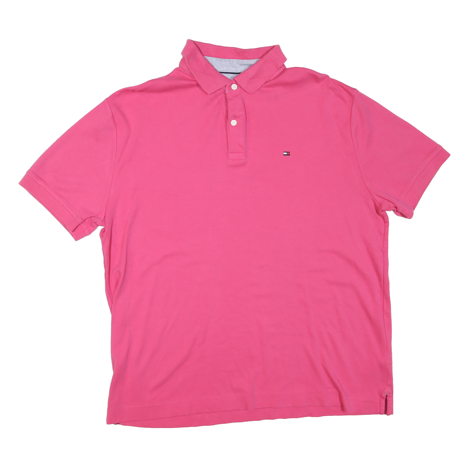 TOMMY HILFIGER Mens Pink Short Sleeve Polo Shirt L Classic Logo Cotton Blend Refurbished - N/A refurbished available on Cerqular