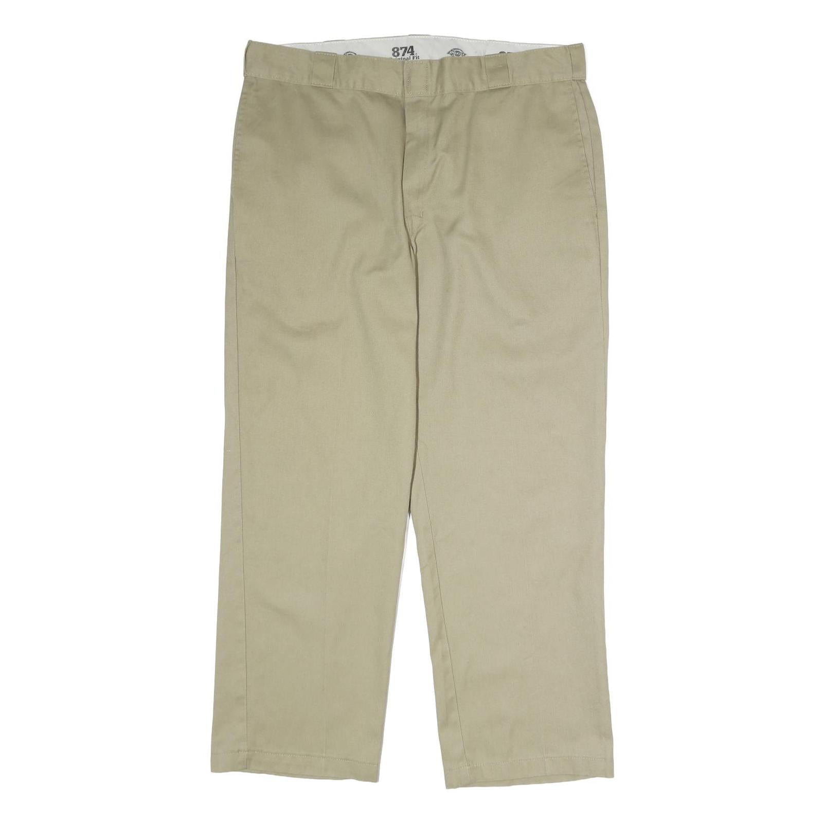 DICKIES Mens Polyester Blend Beige Classic Straight Trousers W38 L29 Workwear Refurbished - N/A refurbished available on Cerqular