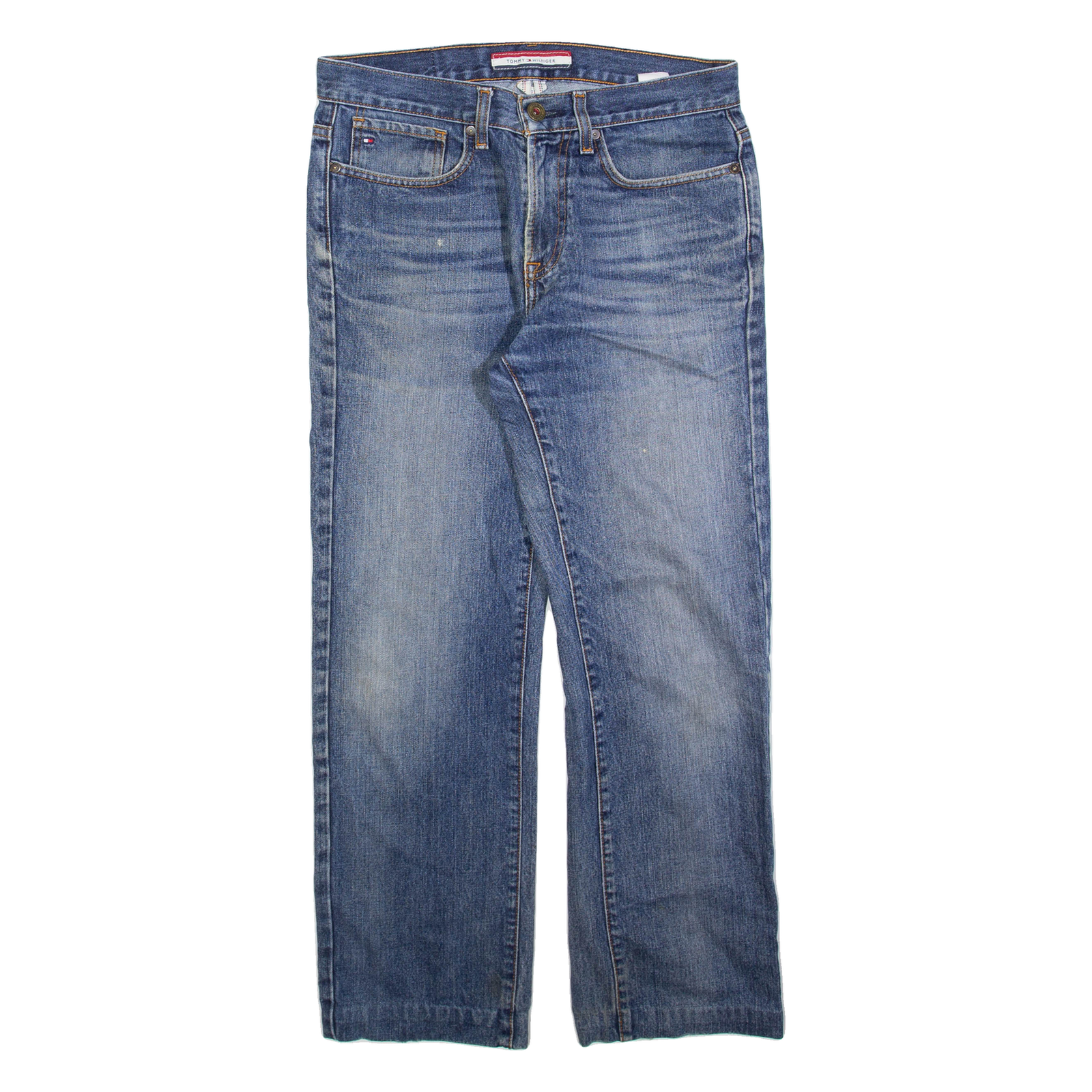 TOMMY HILFIGER Mens Jeans Blue Regular Straight Stone Wash W29 L28 Refurbished - N/A refurbished available on Cerqular