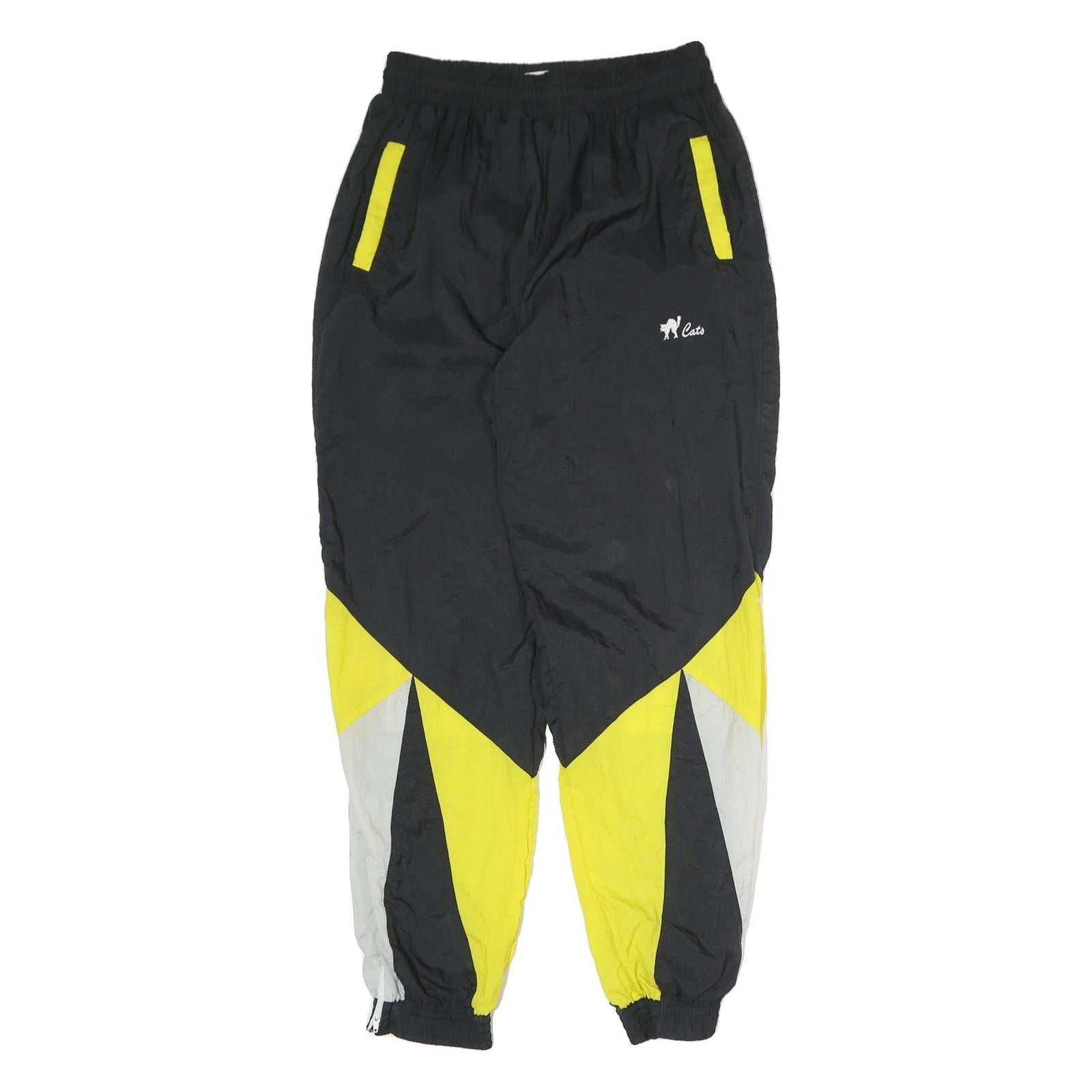 CATS Mens Joggers Black & Yellow M W27 L29 Chevron Slim Fit Zipped Hems Refurbished - N/A refurbished available on Cerqular