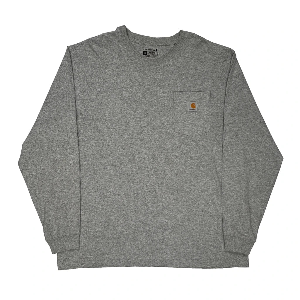 Carhartt Long Sleeve T-Shirt - XL Grey Cotton Refurbished - Thrifted (note: this is a term often used to describe second- refurbished available on Cerqular
