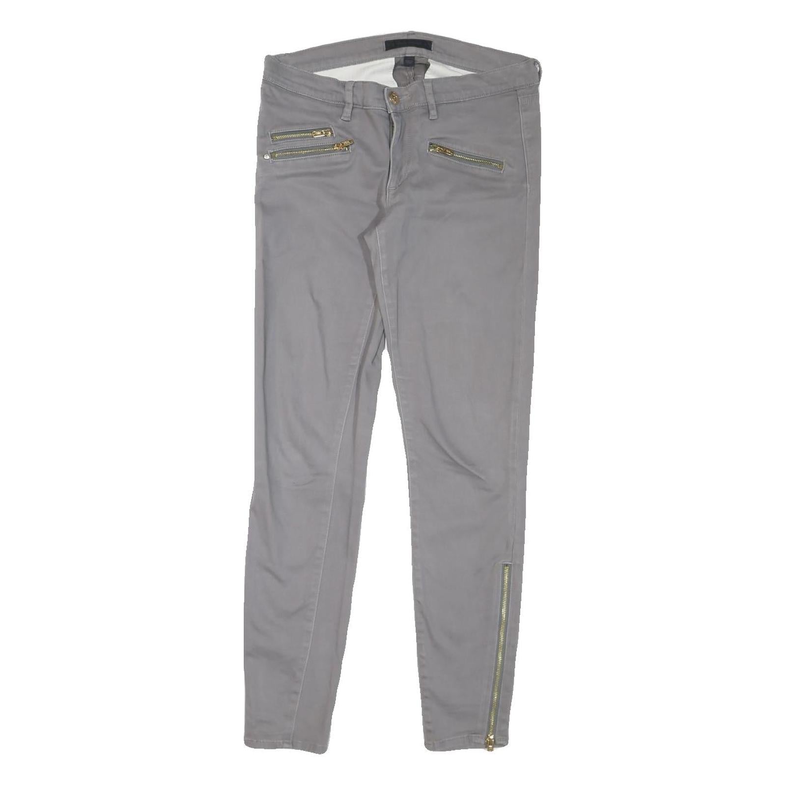 JUICY COUTURE Womens Cotton Blend Grey Regular Skinny Trousers W32 L30 Gold Refurbished - N/A refurbished available on Cerqular